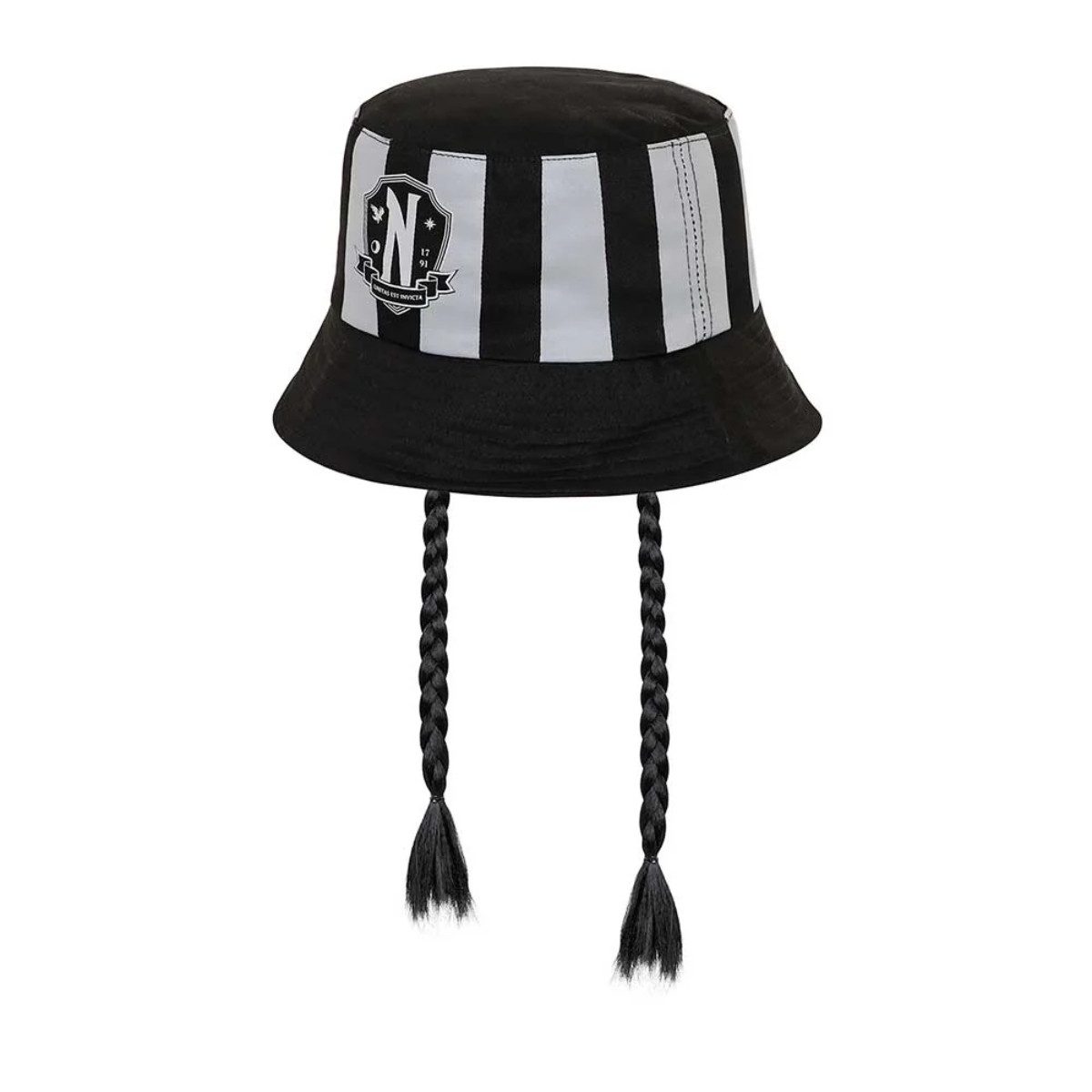 Wednesday Fischerhut Braid Kinder Bucket Hat schwarz 50 cm für Alltag und Freizeit (1-St)
