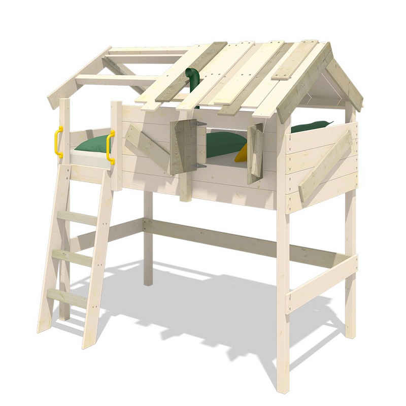 Wickey Kinderbett CrAzY Cove - Spielbett 90 x 200 cm, Etagenbett (Holzpaket aus Pfosten und Brettern, Spielbett für Kinder), Massivholzbett