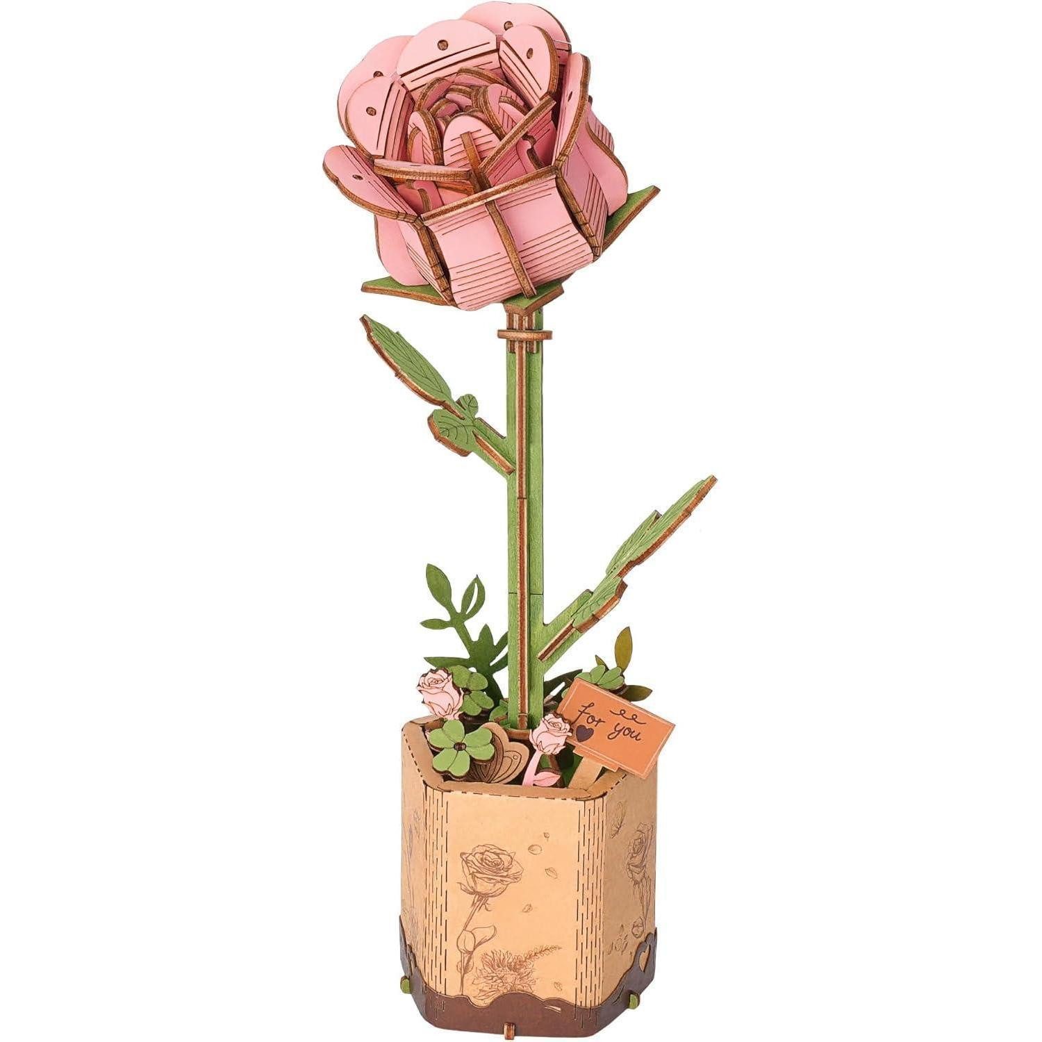 LuxusKollektion 3D-Puzzle 3D Puzzle Blumenstrauß Holzmodell Kit Erwachsene Geburtstag Muttertag, Puzzleteile