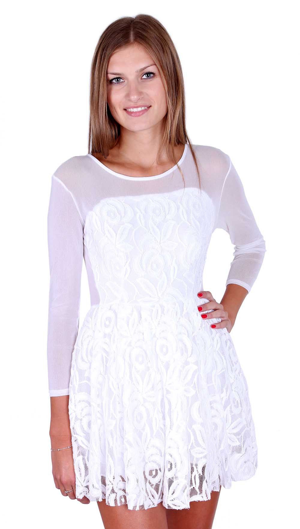 Minikleid John Zack Weißer Spitzenballerina MINI M