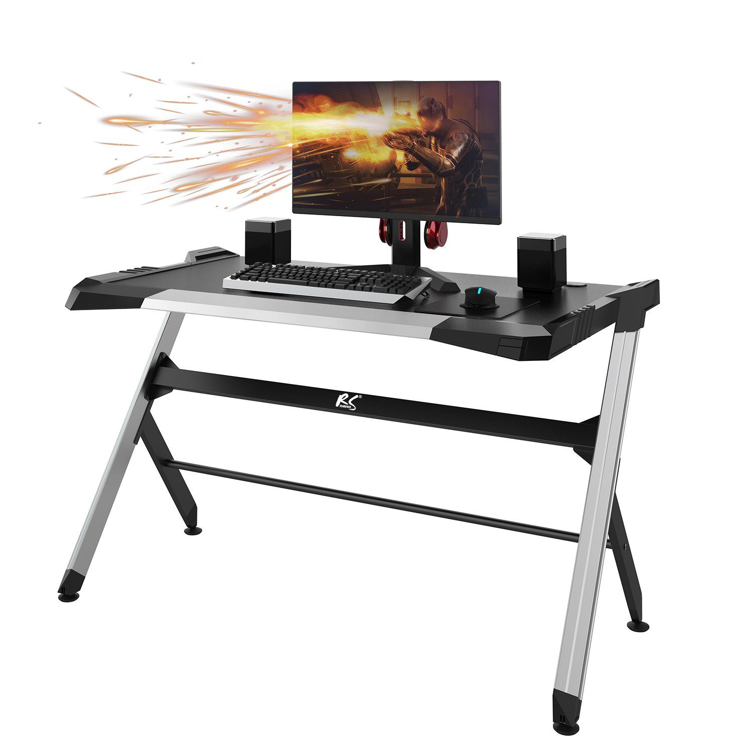 NanoRS Gamingtisch RS150, 50 kg, 9x RGB Farben, 129,5 x 72,5 cm, 78 cm
