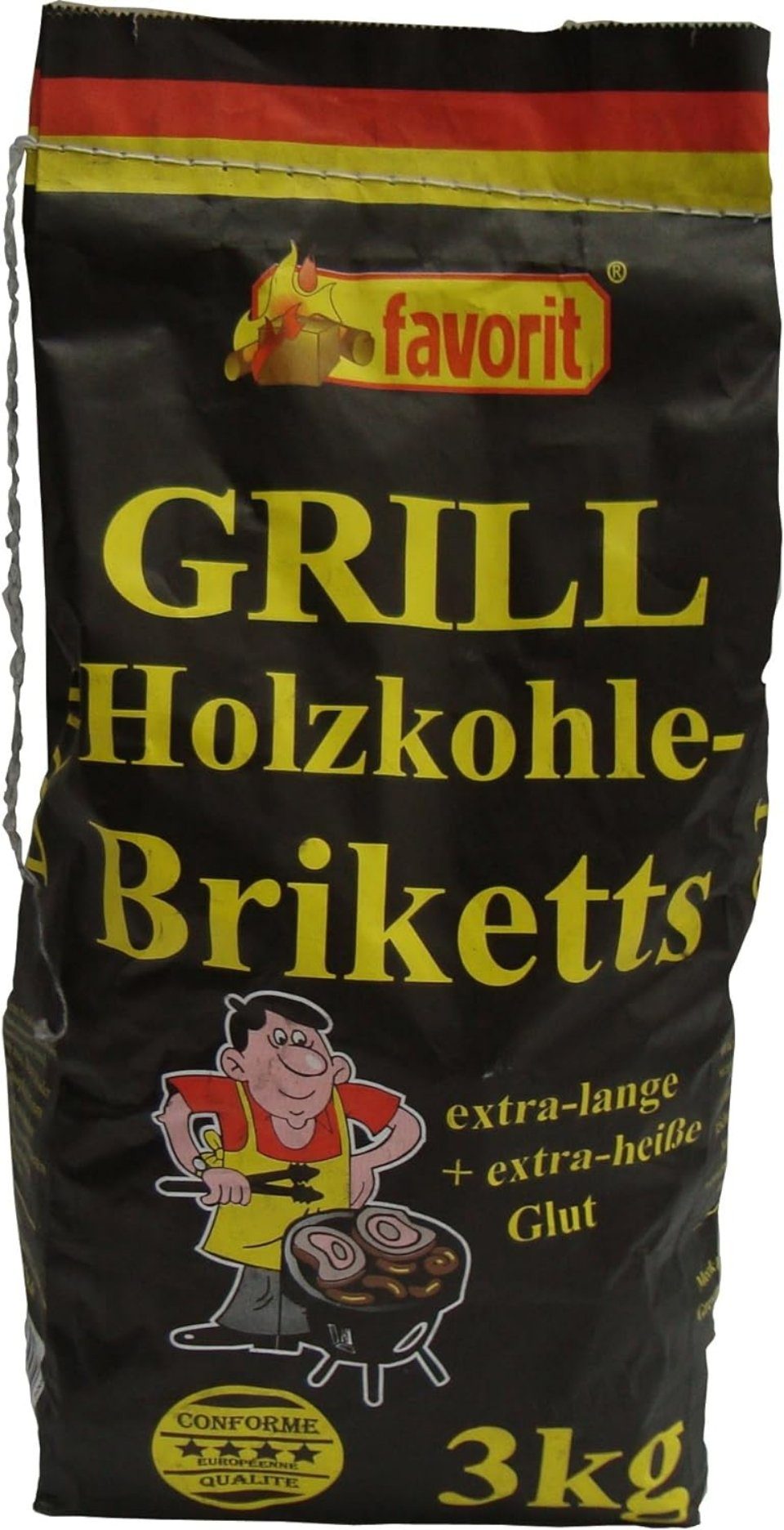 (1-St) favorit Holzkohle 3kg, Briketts Favorit Grill