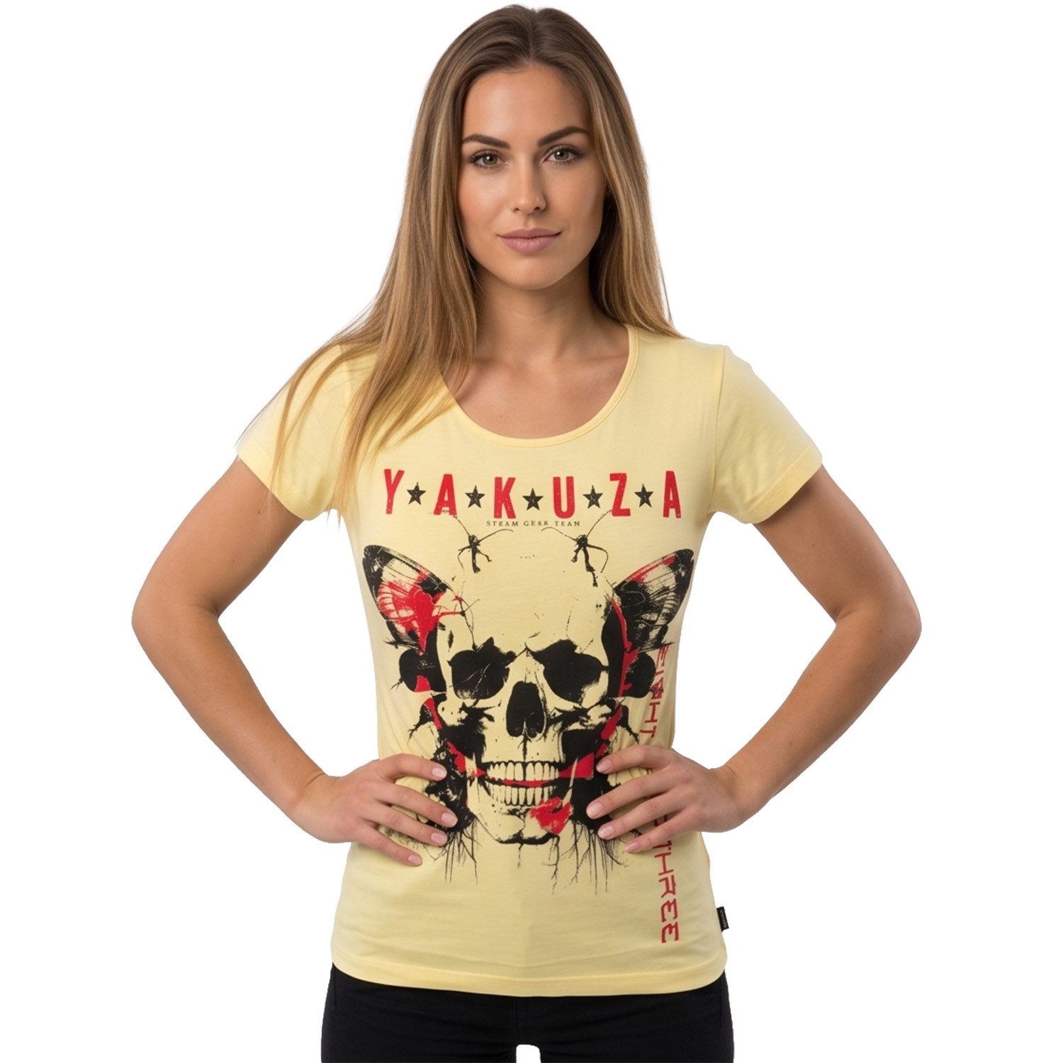 YAKUZA Rundhalsshirt Fly mit verlängertem Rückenteil
