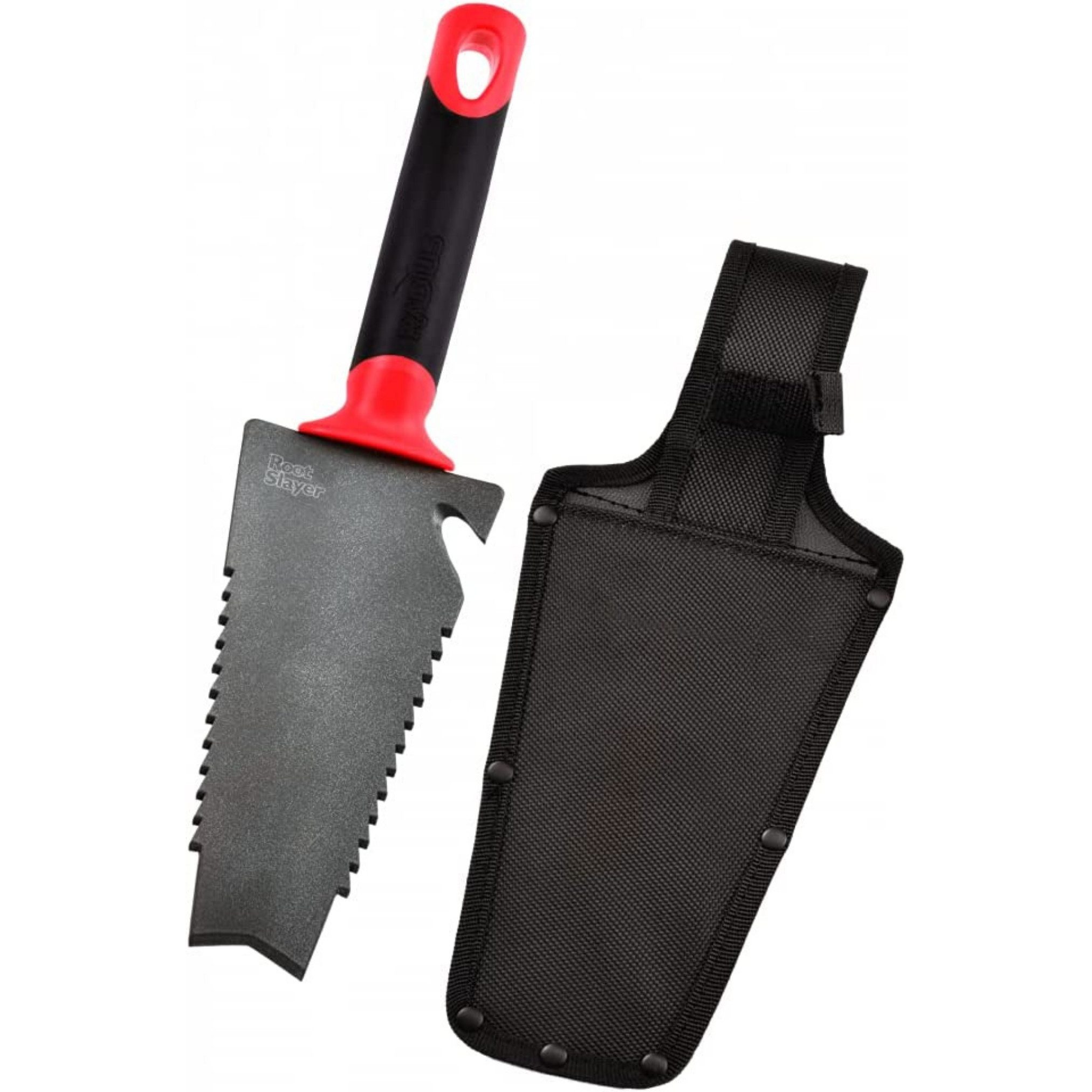 Root Slayer® Blumenkelle Radius Handschaufel, (Spar-Set, 1 St., V Klinge mit Zähnen zum Schneiden der Wurzeln), Pflanzkelle, Gartenschaufel multifunktional aus Kohlenstoffstahl