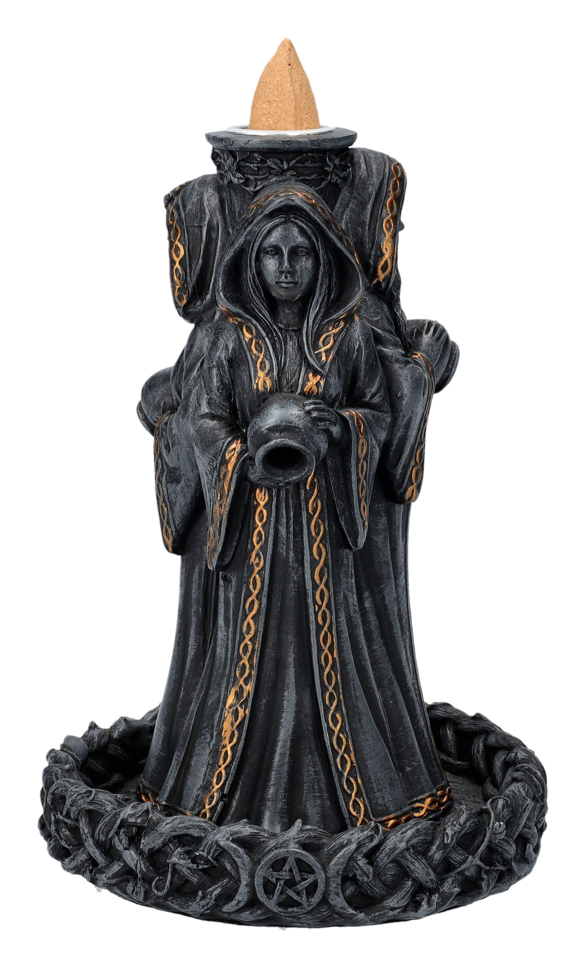 Figuren Shop GmbH Räuchermännchen Rückfluss-Räucherhalter - Dreifache Mondgöttin - Mythologie Göttin