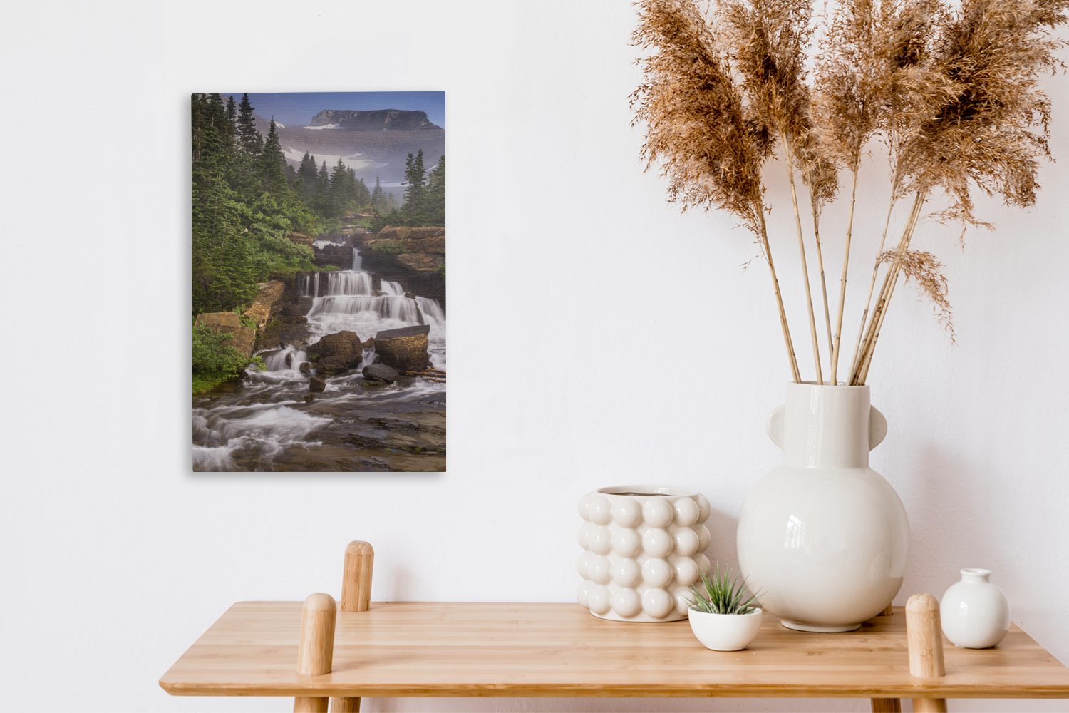 20x30 (1 Amerika, Lunch Leinwandbild St), fertig cm Creek bespannt Gemälde, OneMillionCanvasses® Leinwandbild Falls Zackenaufhänger, inkl.