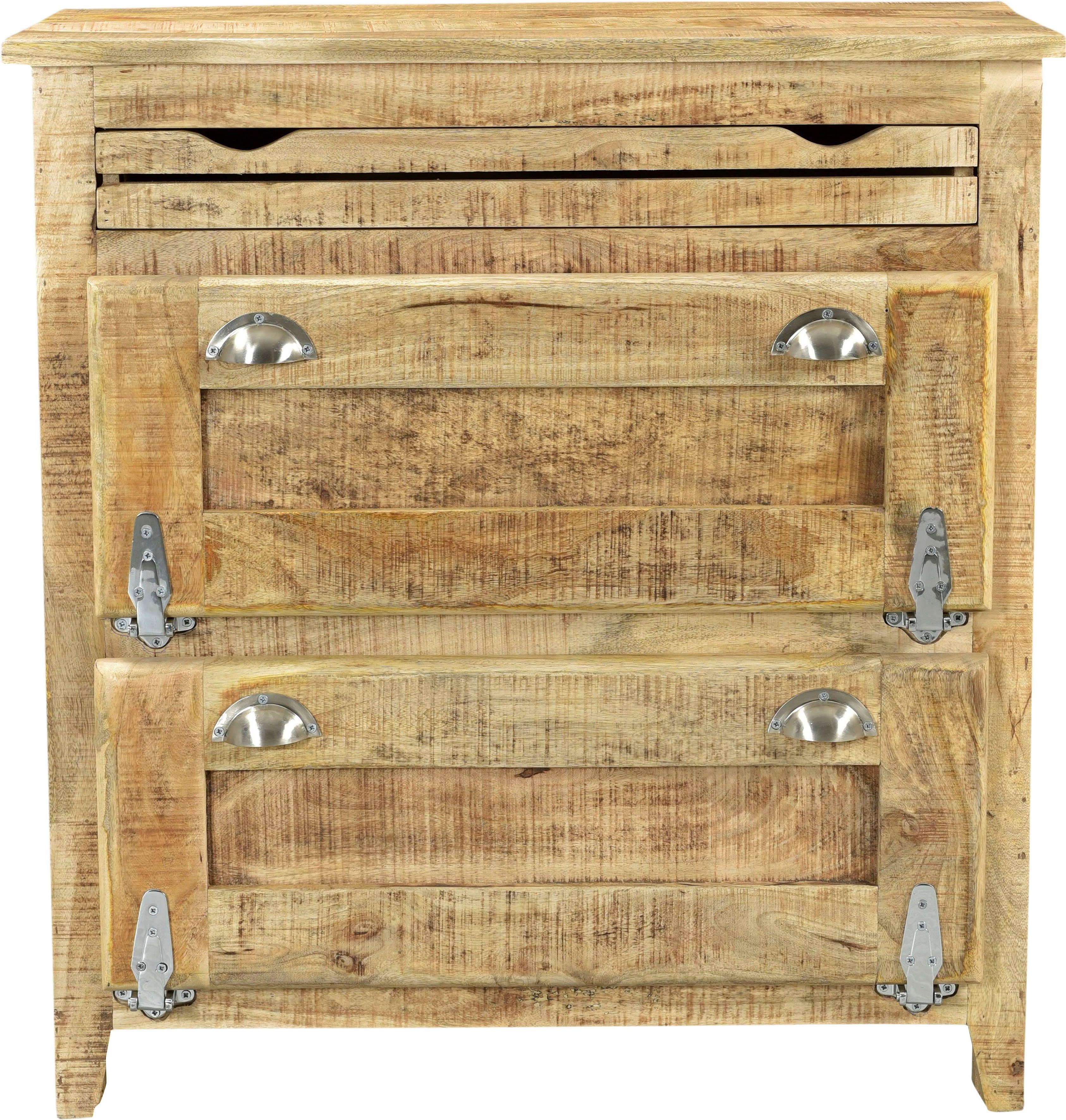 SIT Schuhkommode Garderoben‑Schuhschrank – Massives Mangoholz für Flur & Diele, Massivholz‑Garderoben‑Schuhschrank aus lackiertem Mangoholz