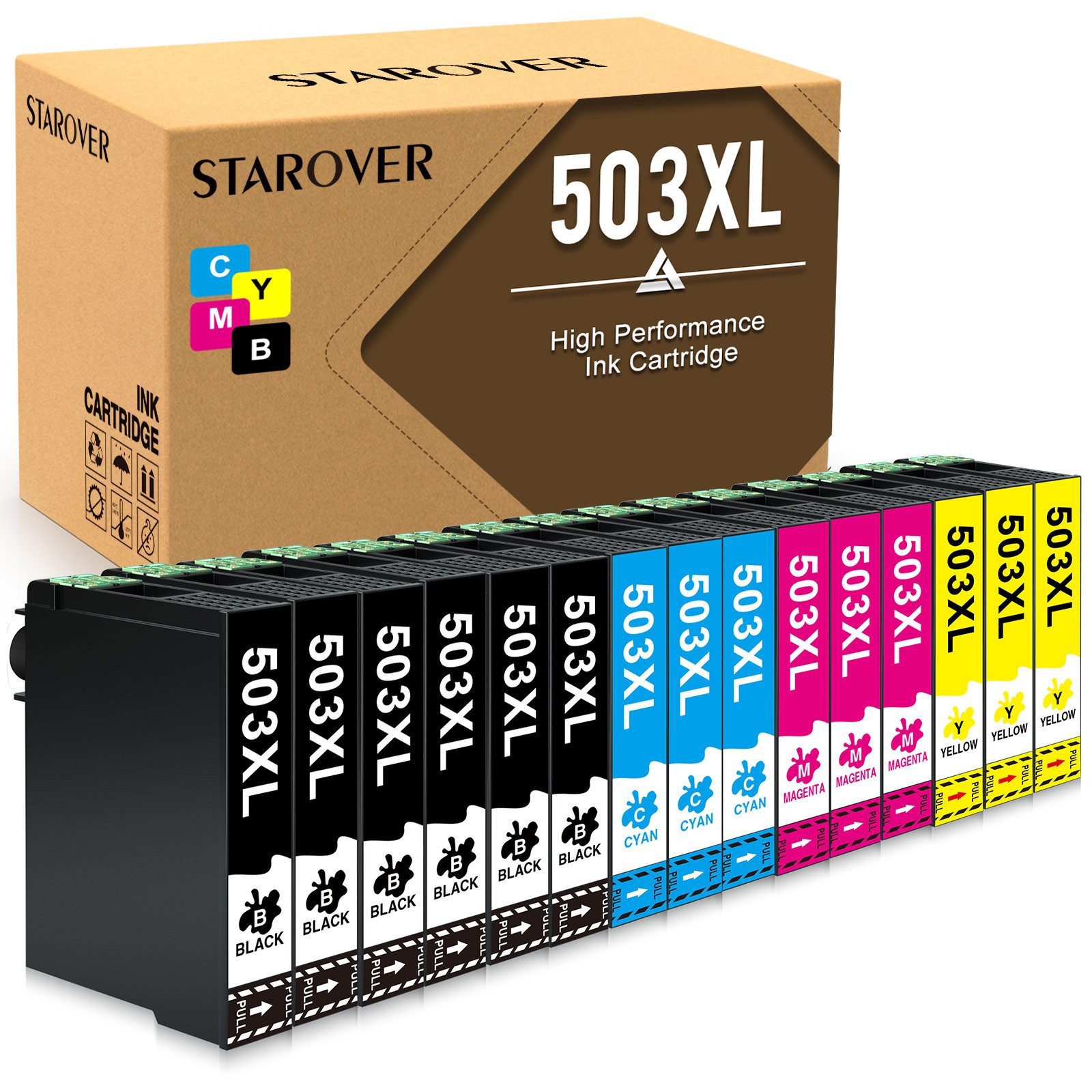 STAROVER 15PK 503XL Multipack für Epson 503 Druckerpatronen Tintenpatrone (Expression Home XP-5200 XP-5205, WorkForce WF-2960DWF WF-2965DWF)