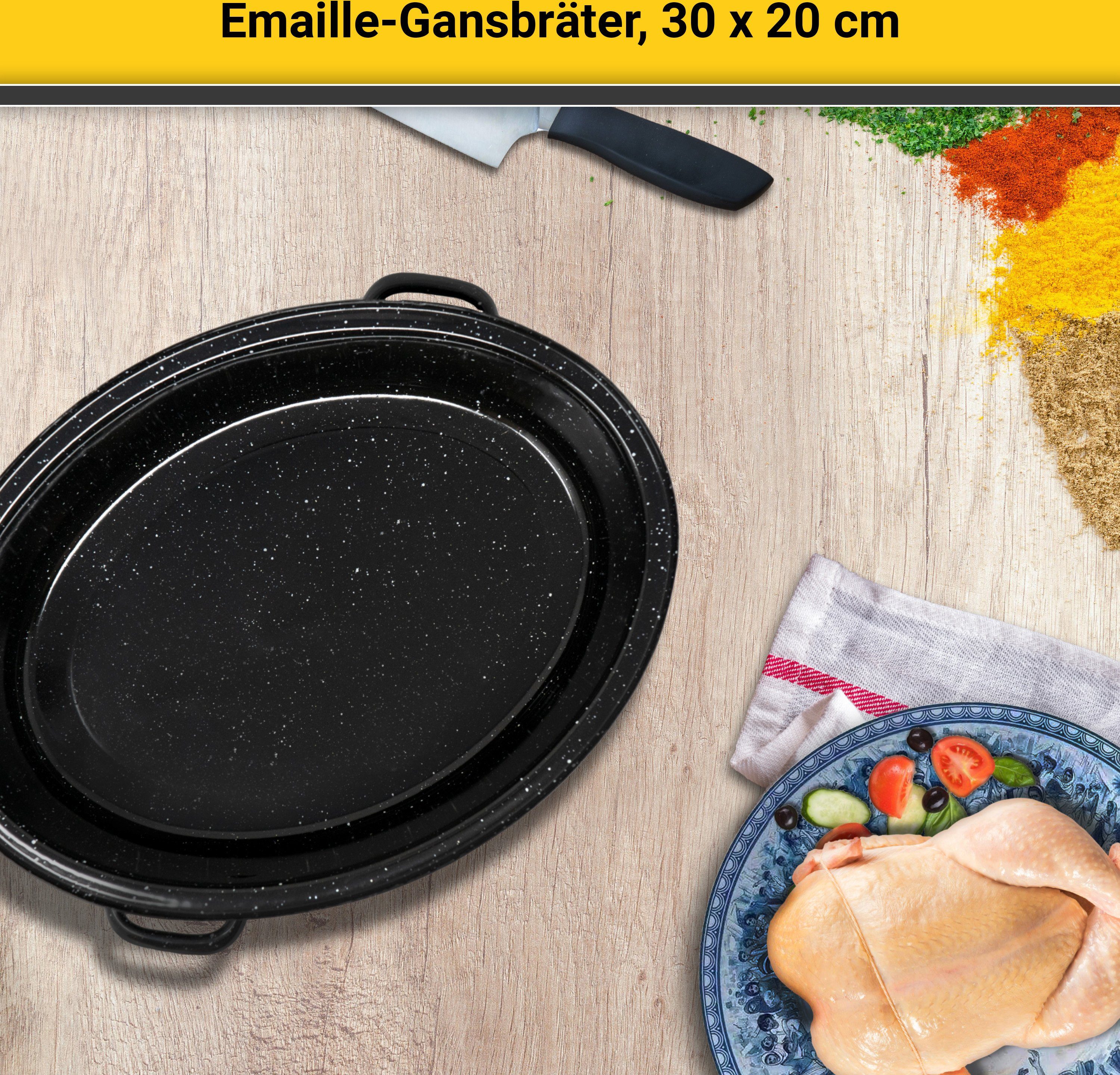 Krüger Bräter Gansbräter mit Tropfdeckel, Emaille, für Induktions-Kochfelder geeignet