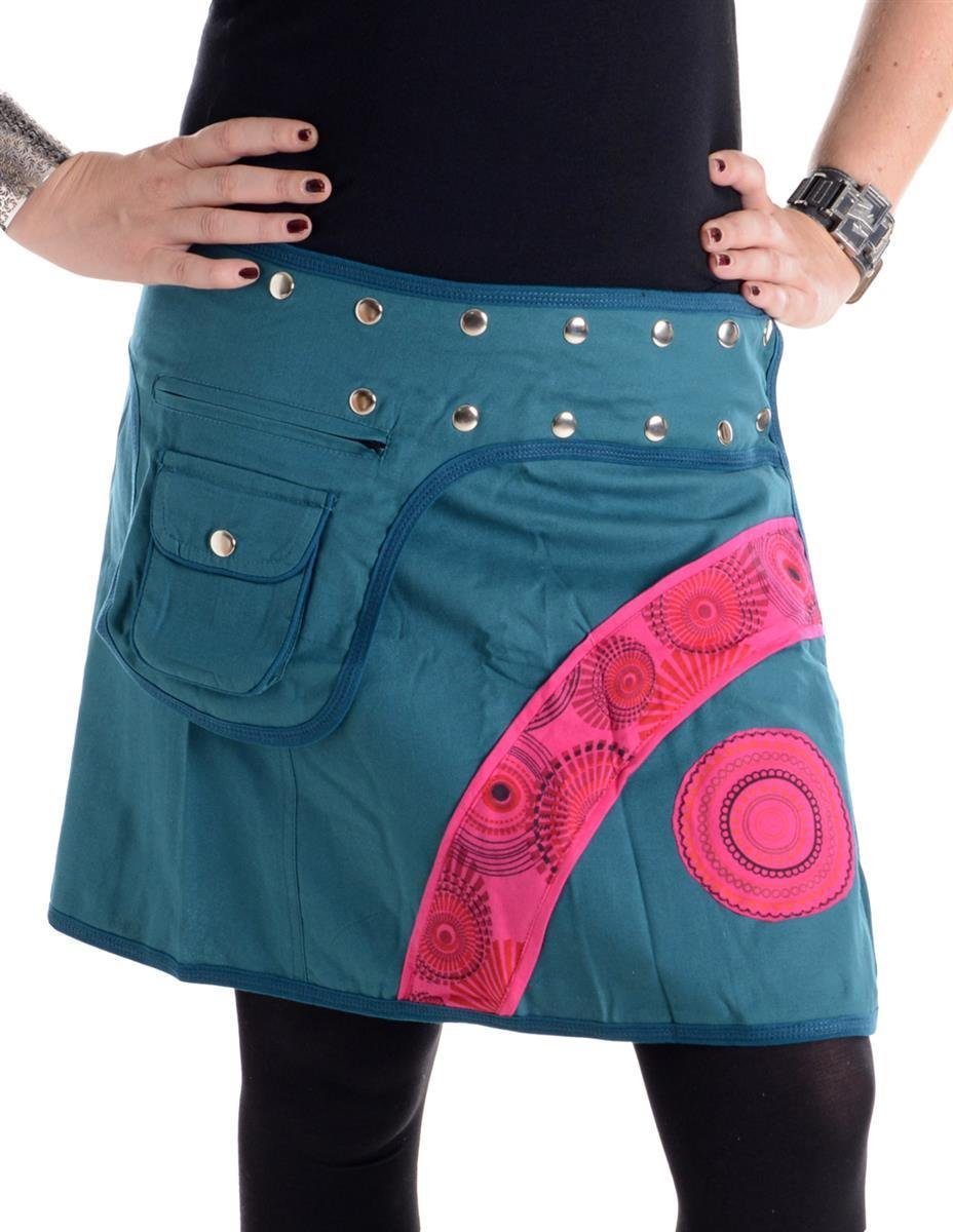 Vishes Wickelrock Größenverstellbarer Patchwork Mini Rock günstig online kaufen