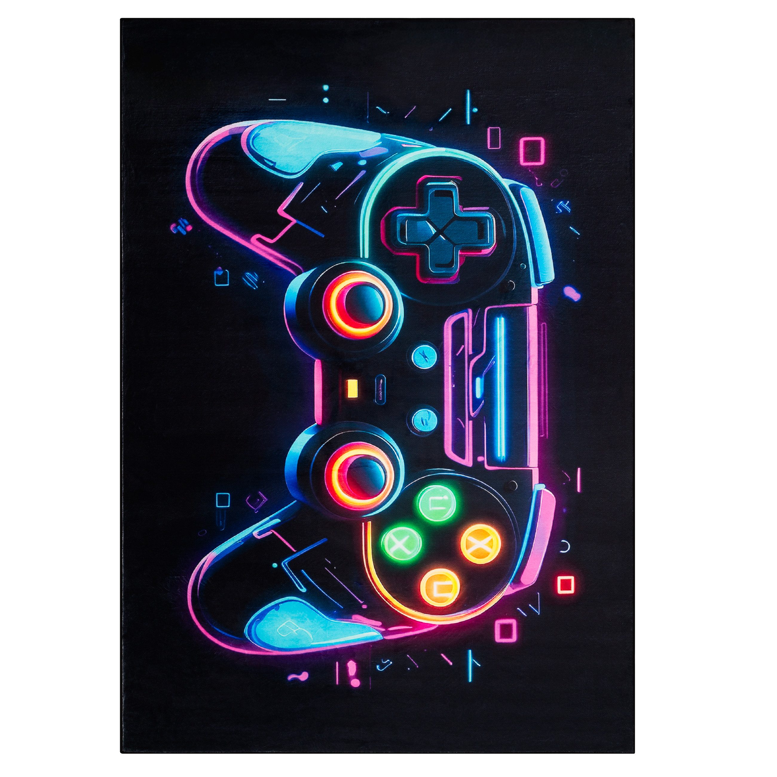 Tapiso Kinderteppich COSMO GAME, rechteckig, Höhe: 7 mm, Rutschfester Kinder- und Gamer-Teppich mit buntem Design