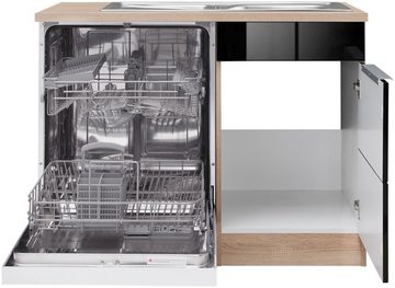 Kochstation Spülenschrank KS-Brindisi 110 cm breit, inkl. Möbeltür für Geschirrspüler sowie Einbauspüle