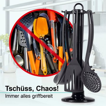 GOURMETmaxx Kochbesteck-Set Küchenhelfer-Set mit Aufbewahrungsständer, Hitzebständig (bis 200° C), leichte Reinigung, Langlebig