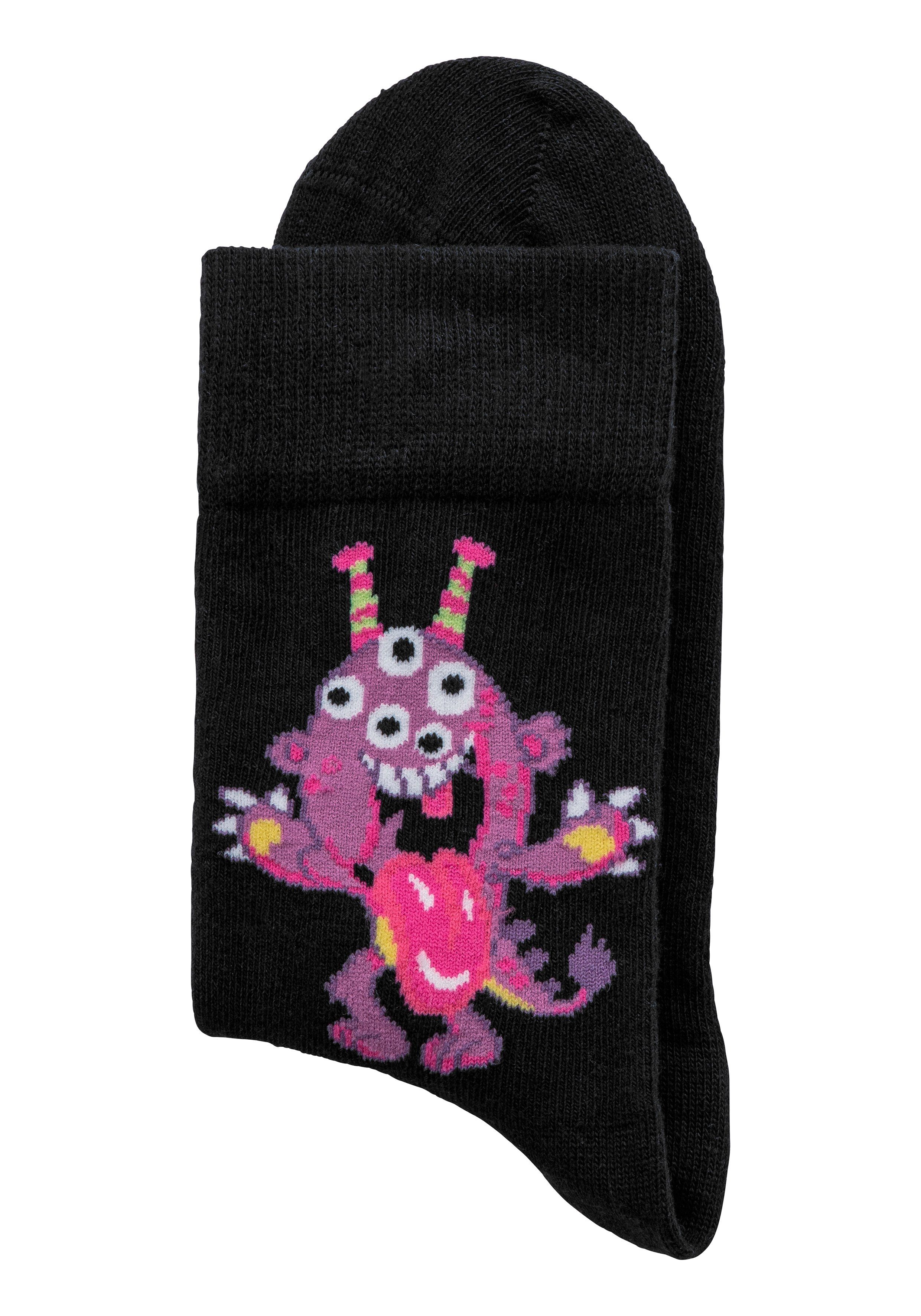 (5-Paar) H.I.S Freizeitsocken mit lustigen Monstermotiven