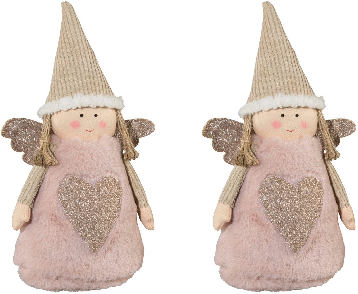 Creativ home Engelfigur Engel (2 St), mit Glitzer-Applikationen