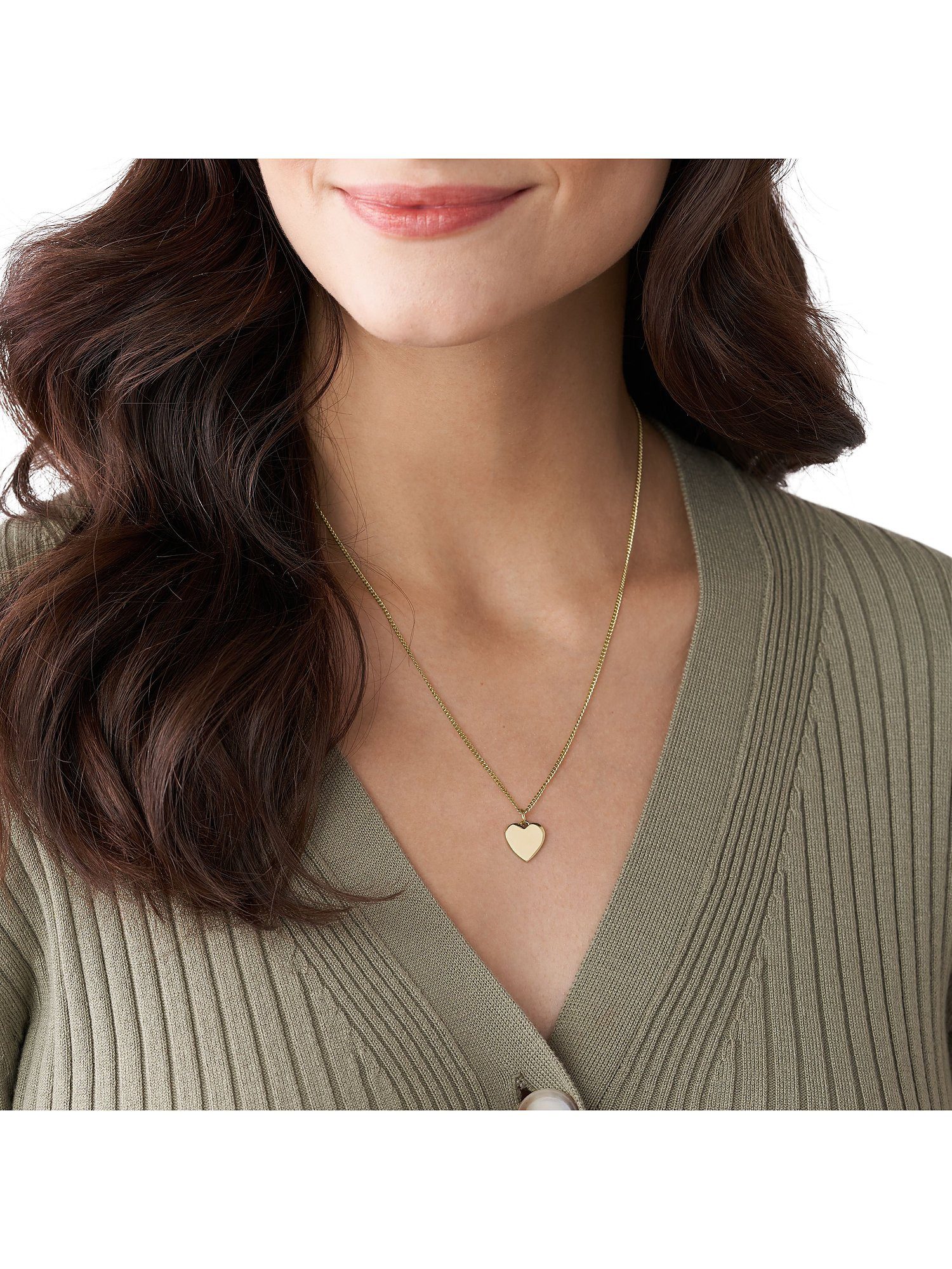 Fossil Collier Fossil Damen-Kette Edelstahl Herz günstig online kaufen