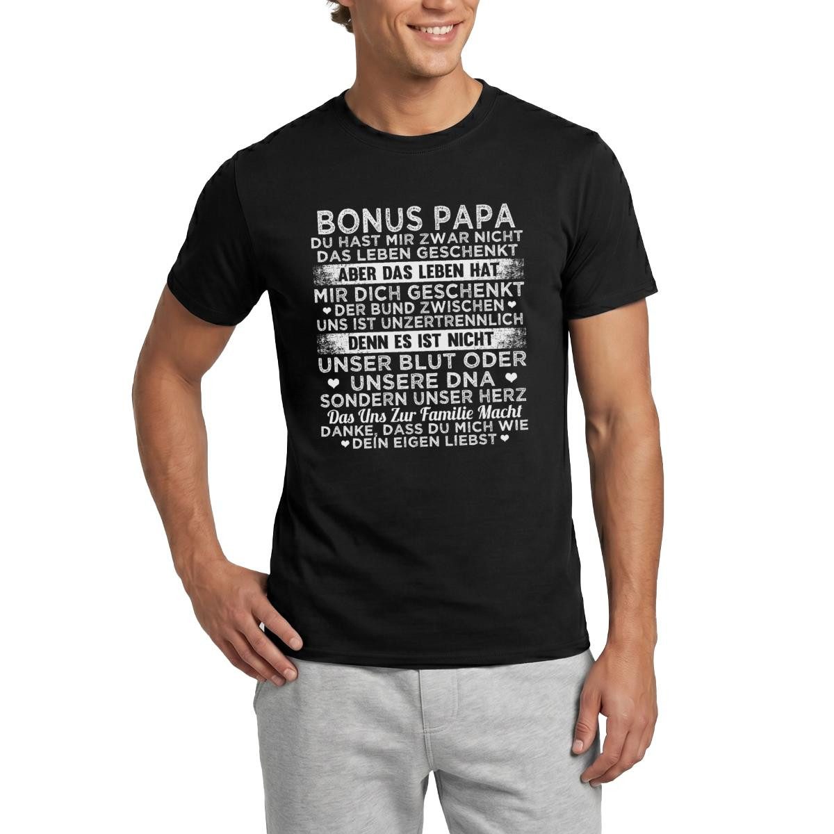 T-Shirt Bonus Papa Geschenk Stiefvater Vatertag Vatertagsgeschenk Männer T-Shi