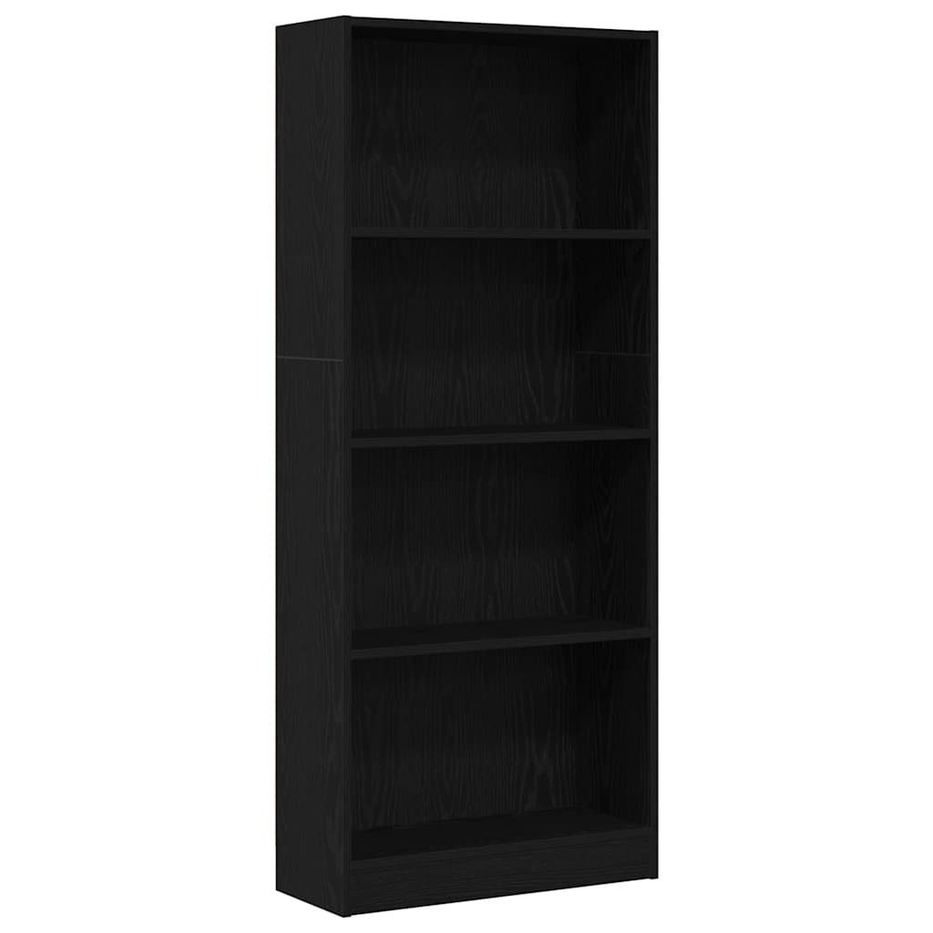 vidaXL Bücherregal Bücherregal 60 x 24 x 143 cm Holzwerkstoff Schwarz Eichen-Optik, 1-tlg.