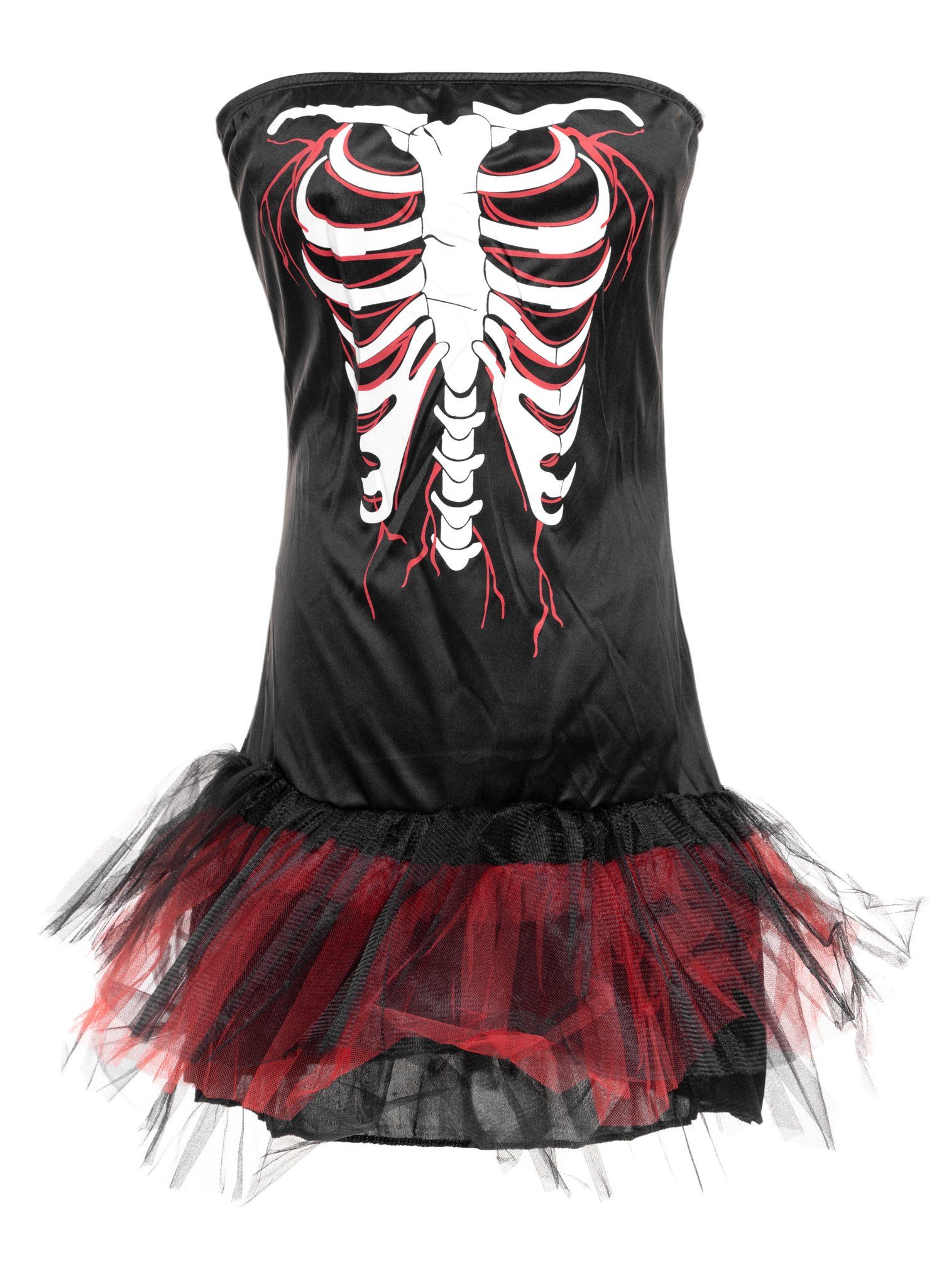 Metamorph Kostüm Skelett Tutukleid, Trägerloses Knochenkleid mit Tüllrock günstig online kaufen