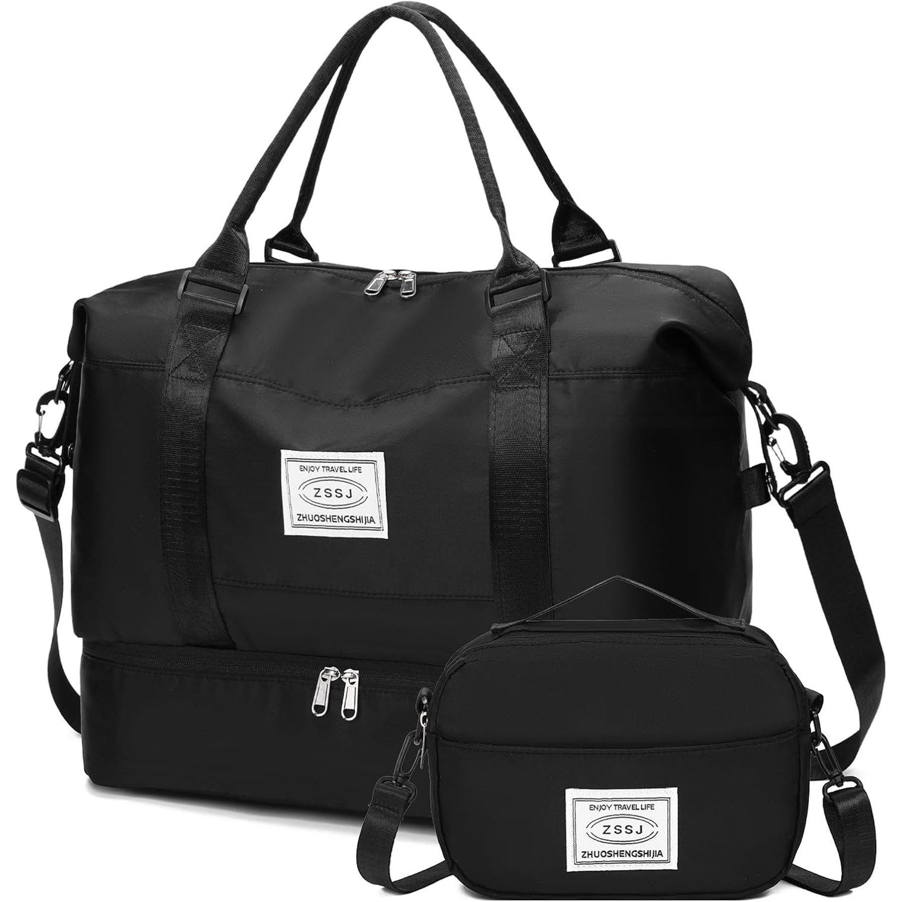 Mutig Reisetasche Sporttasche Damen 35L,Weekender Travel Bag Kliniktasche Geburt (Handgepäck Tasche Weekender Bag wasserdichte Reisetasche Duffle Bag, Schwimmtasche, Fitnesstasche, Trainingstasche, mit Schuhfach), für Flugzeug Reise Urlaub Fitnessstudio, Handgepäck, Reisetasche