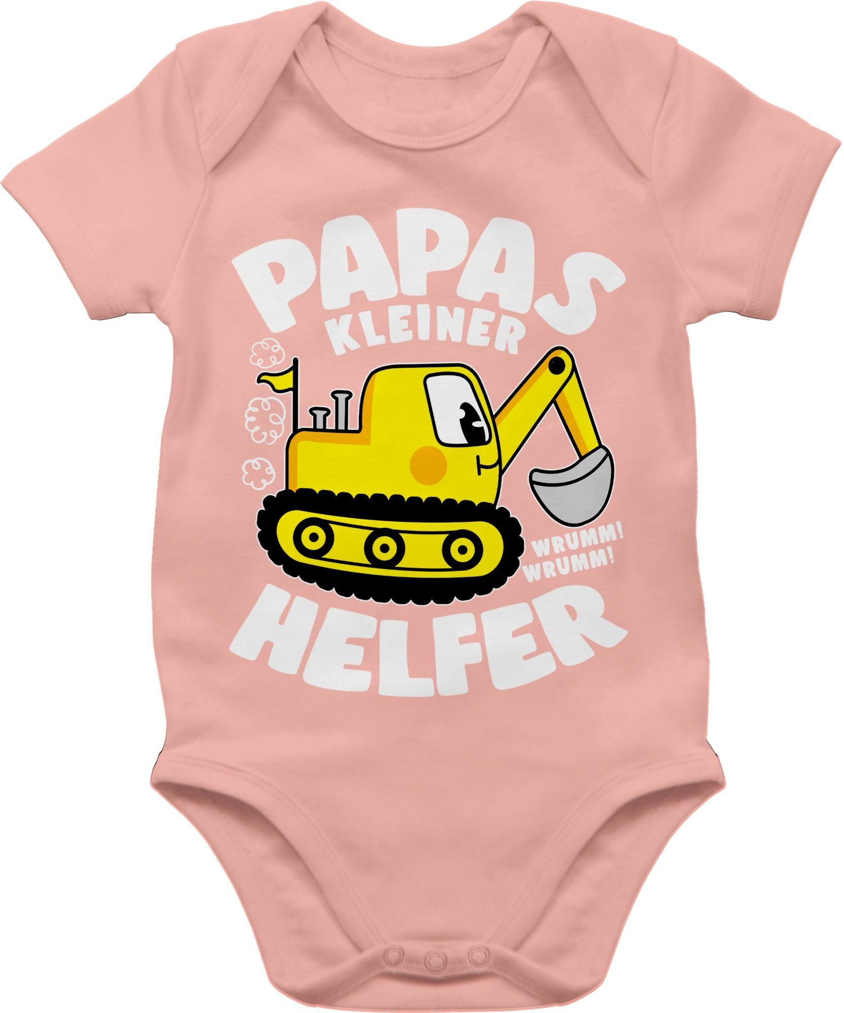 3 Shirtbody Shirtracer Helfer Vatertag Babyrosa Geschenk Papas Baby kleiner Bagger I