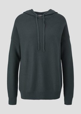 s.Oliver Strickpullover Strick-Hoodie aus Baumwollmix Durchzugkordel