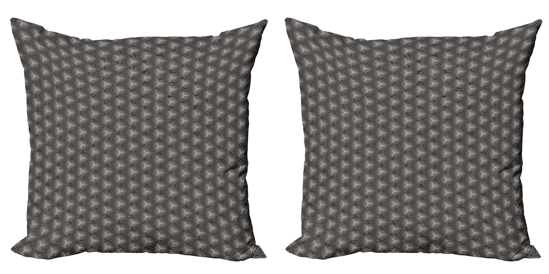 Kissenbezüge Modern Accent Doppelseitiger Digitaldruck, Abakuhaus (2 Stück), Gitter Triangles Striped Hexagons