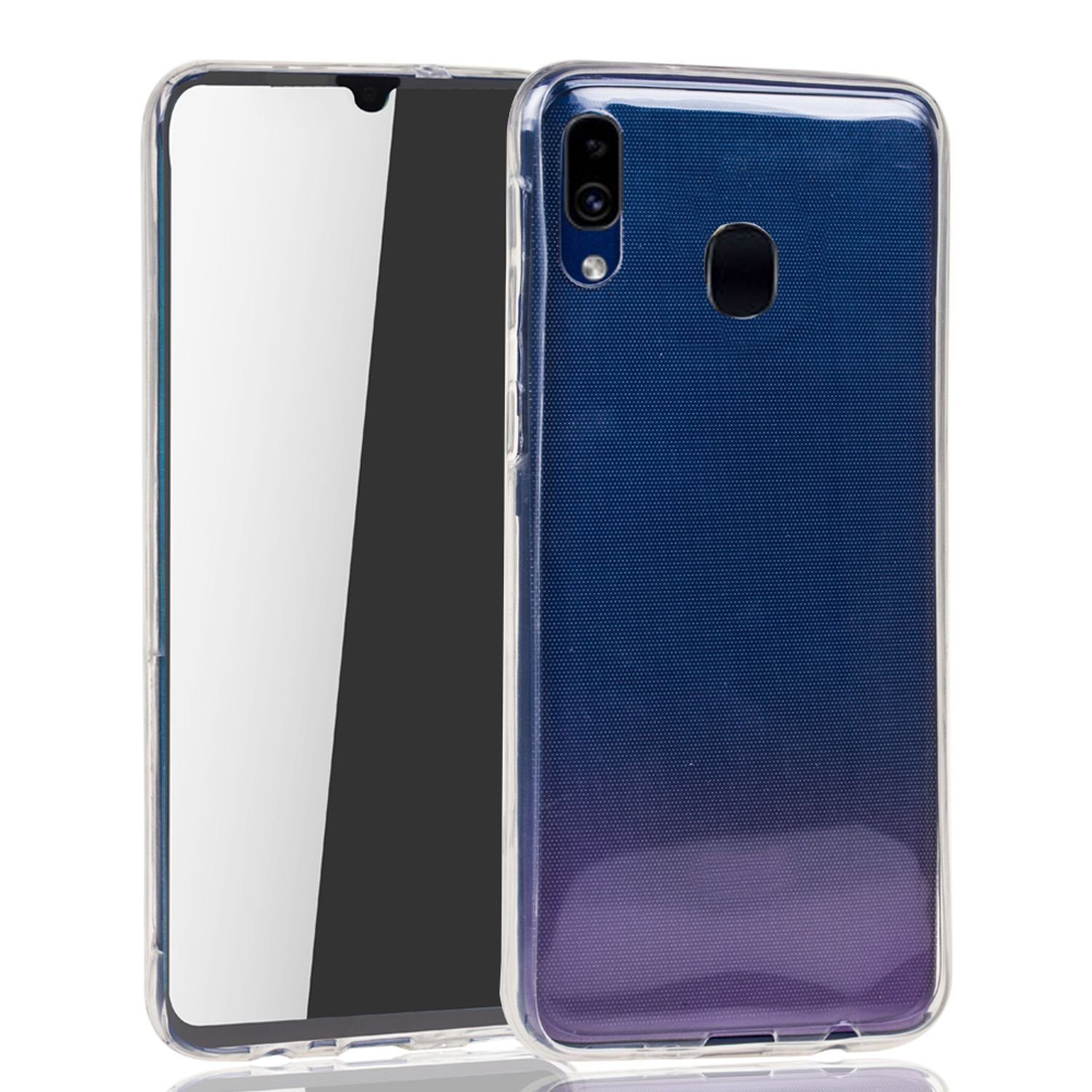 König Design Handyhülle Samsung Galaxy M20, Samsung Galaxy M20 Handyhülle Full-Cover 360 Grad Full Cover Transparent