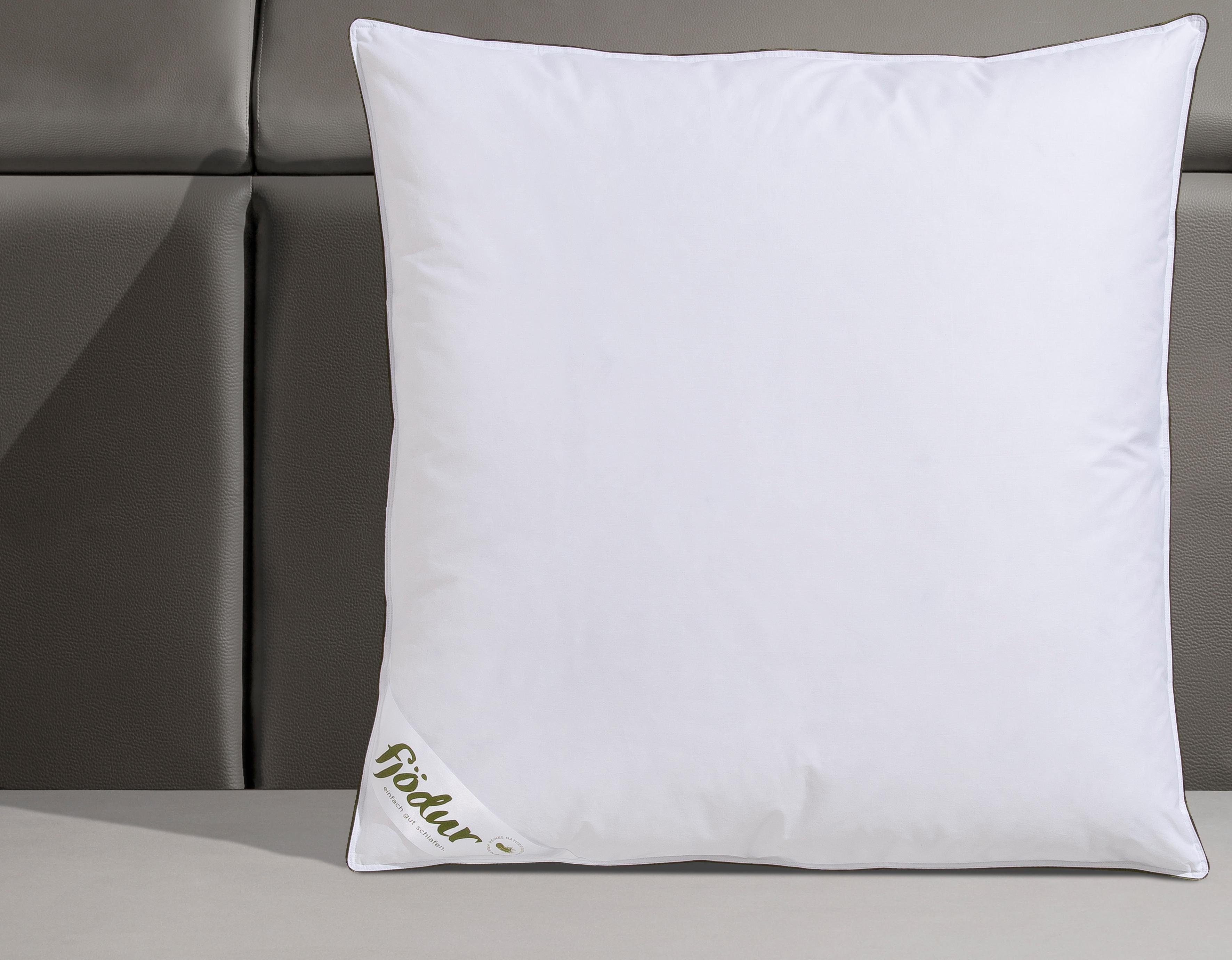fjödur 3-Kammer-Kopfkissen Franzisk, Füllung: Gänsefedern- & Daunen, Bezug: 100% Baumwolle, 3-Kammer-Kopfkissen, Kissen in 40x80 oder 80x80 cm erhältlich