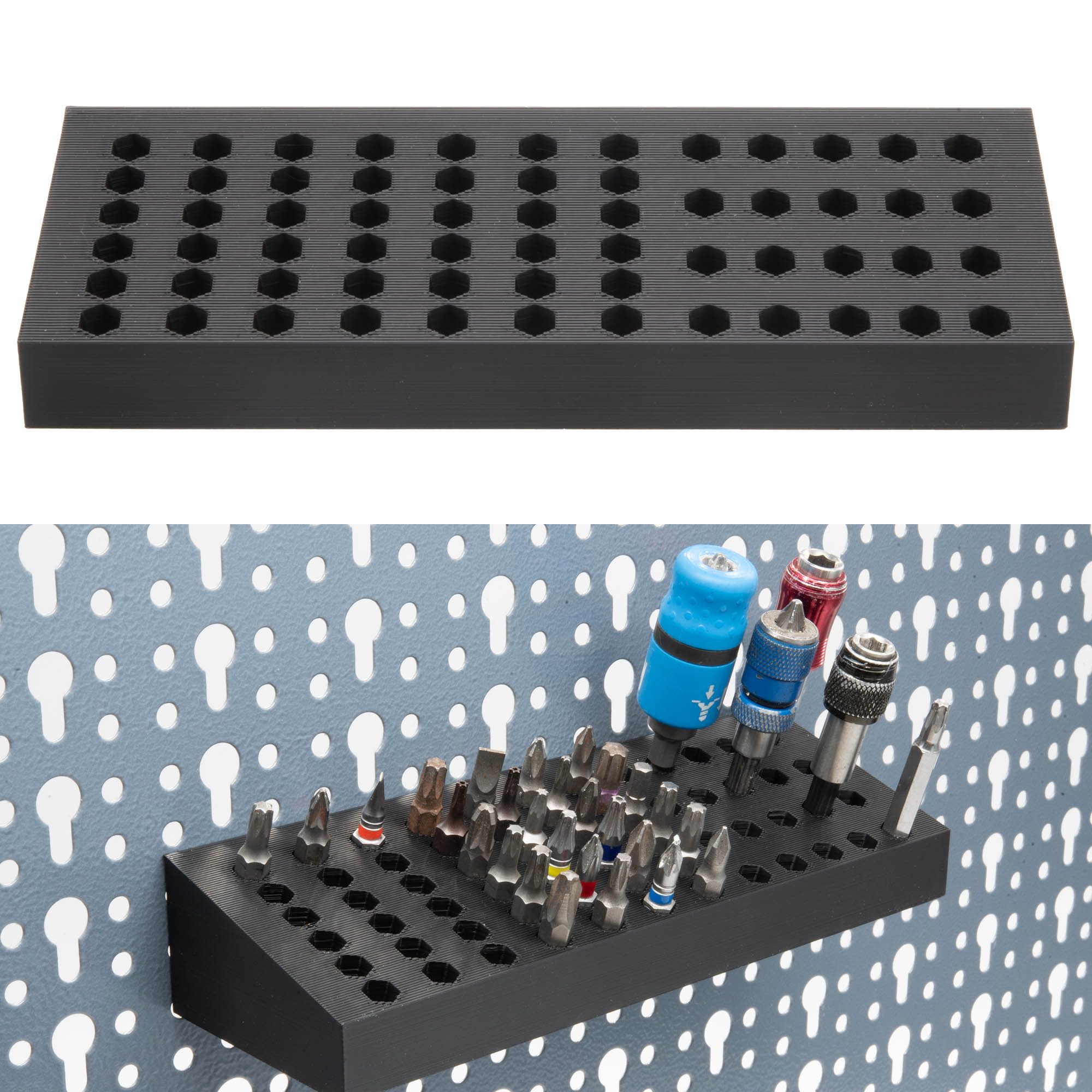TSB Werk Bit-Set Bit Wandhalter Bithalter für Küpper Lochwand, 62 Bits, Halterung, Sechskant, Halter