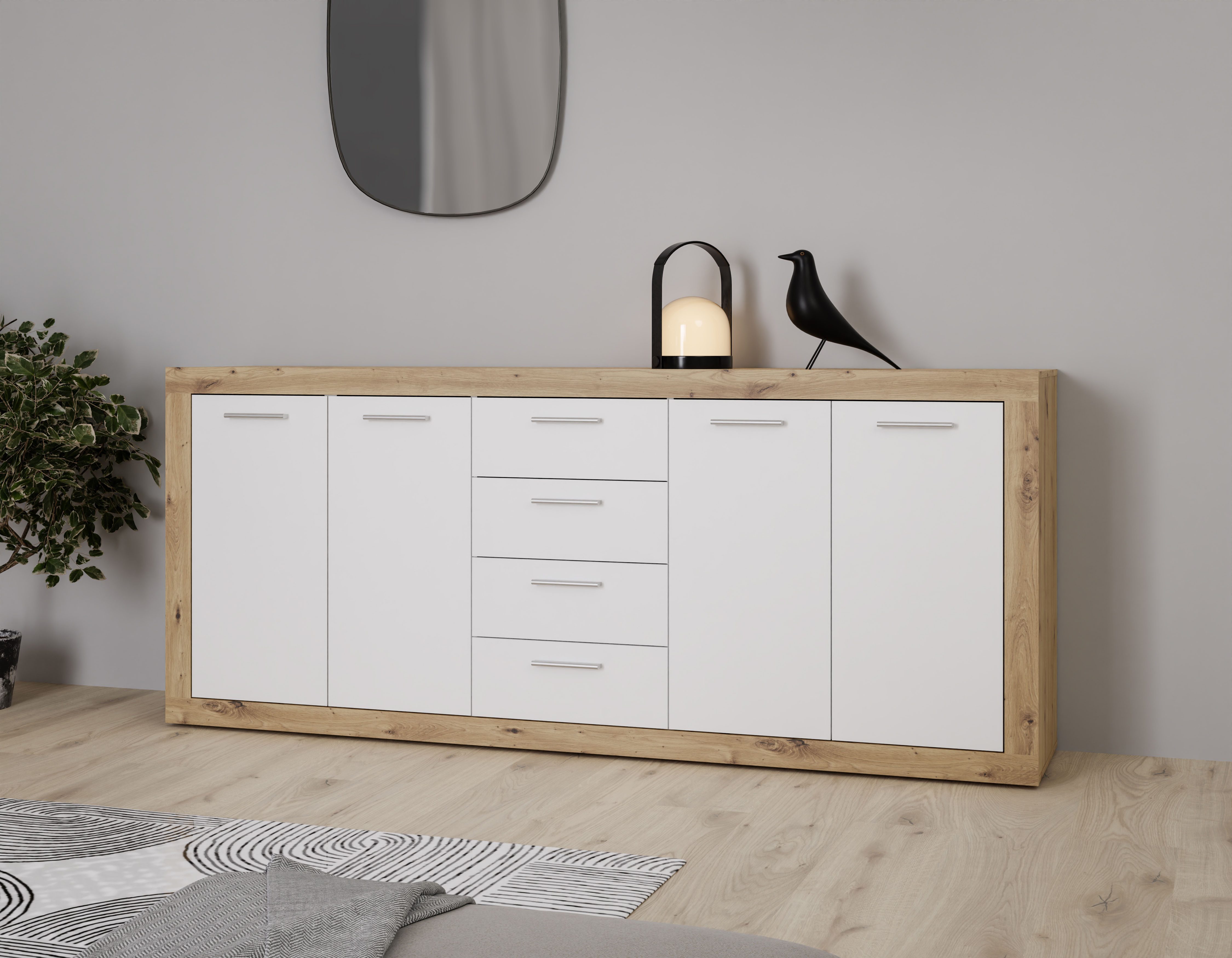 FORTE Sideboard Baccio, Breite ca. 197 cm, 4 Türen, 4 Schubladen günstig online kaufen