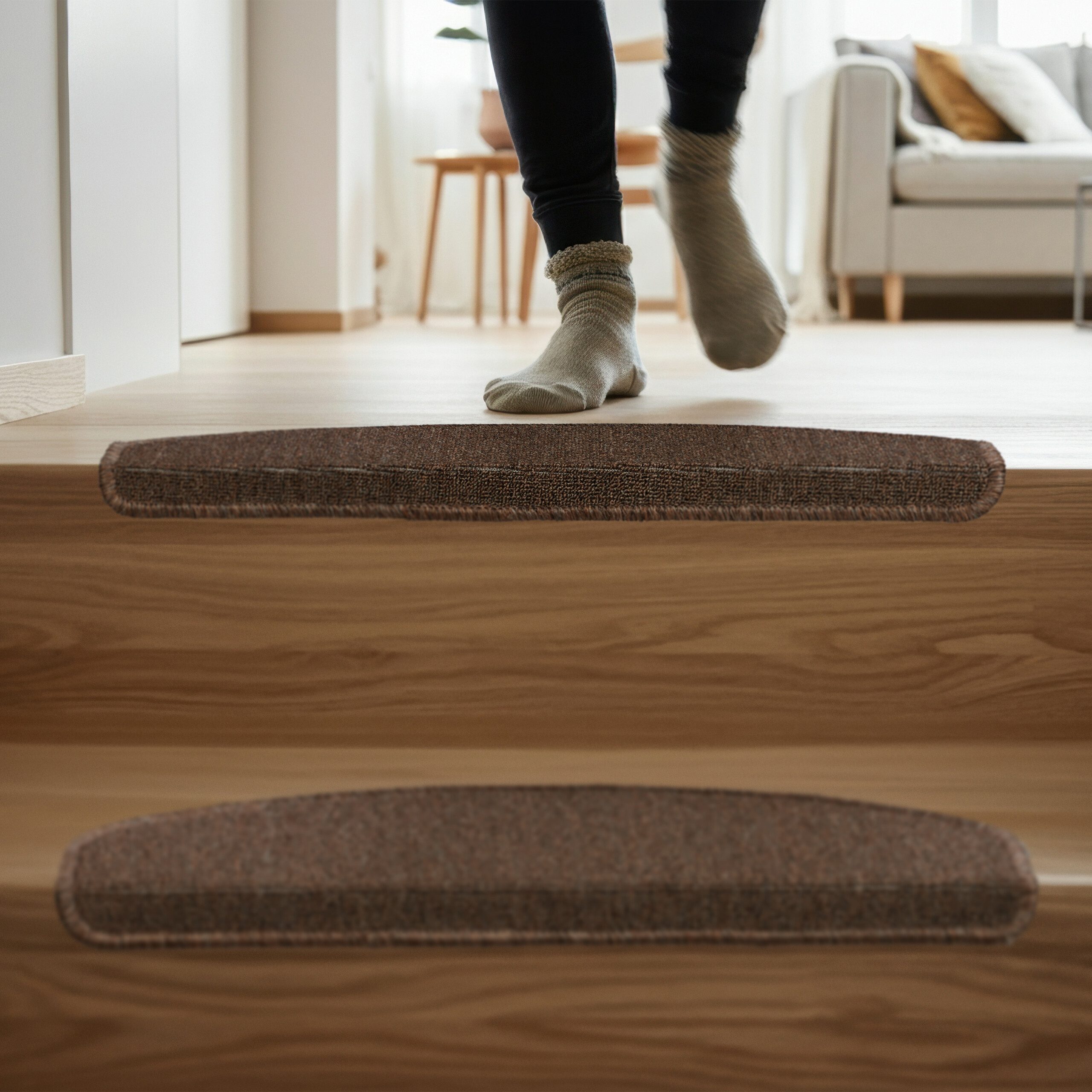 relaxdays Stufenmatte Abgerundete Stufenmatten im 15er Set, Höhe: 40 mm, dunkelbraun