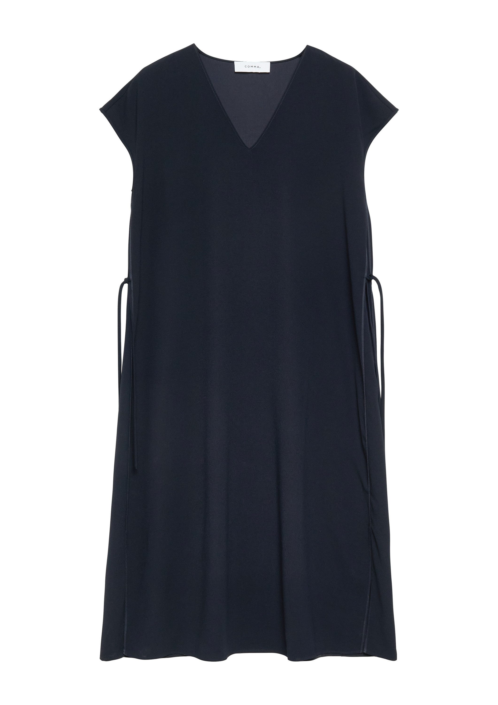 comma Midikleid Kleid Lockeres Kleid aus Viskosecrêpe mit Bindedetails