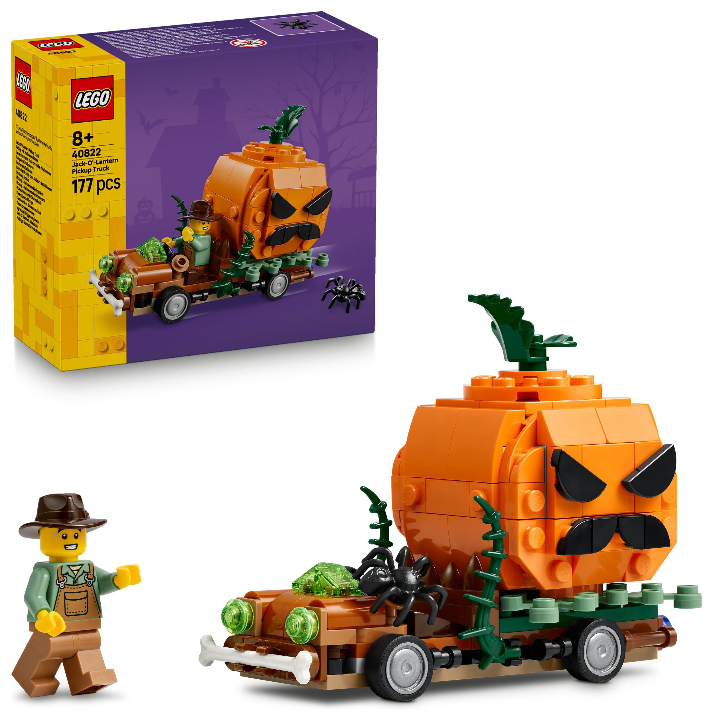LEGO® Pickup mit Halloweenkürbis (40822), LEGO LEGO Iconic Konstruktionsspielsteine, (177 St), Made in Europe