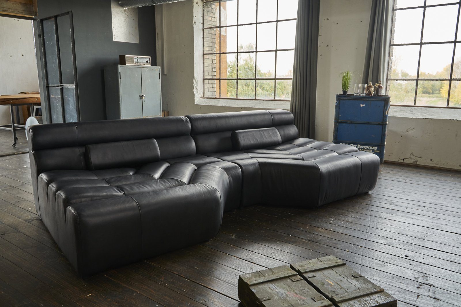 KAWOLA Sofa »TARA«, XXL Big Sofa Leder schwarz mit Kissen online kaufen |  OTTO