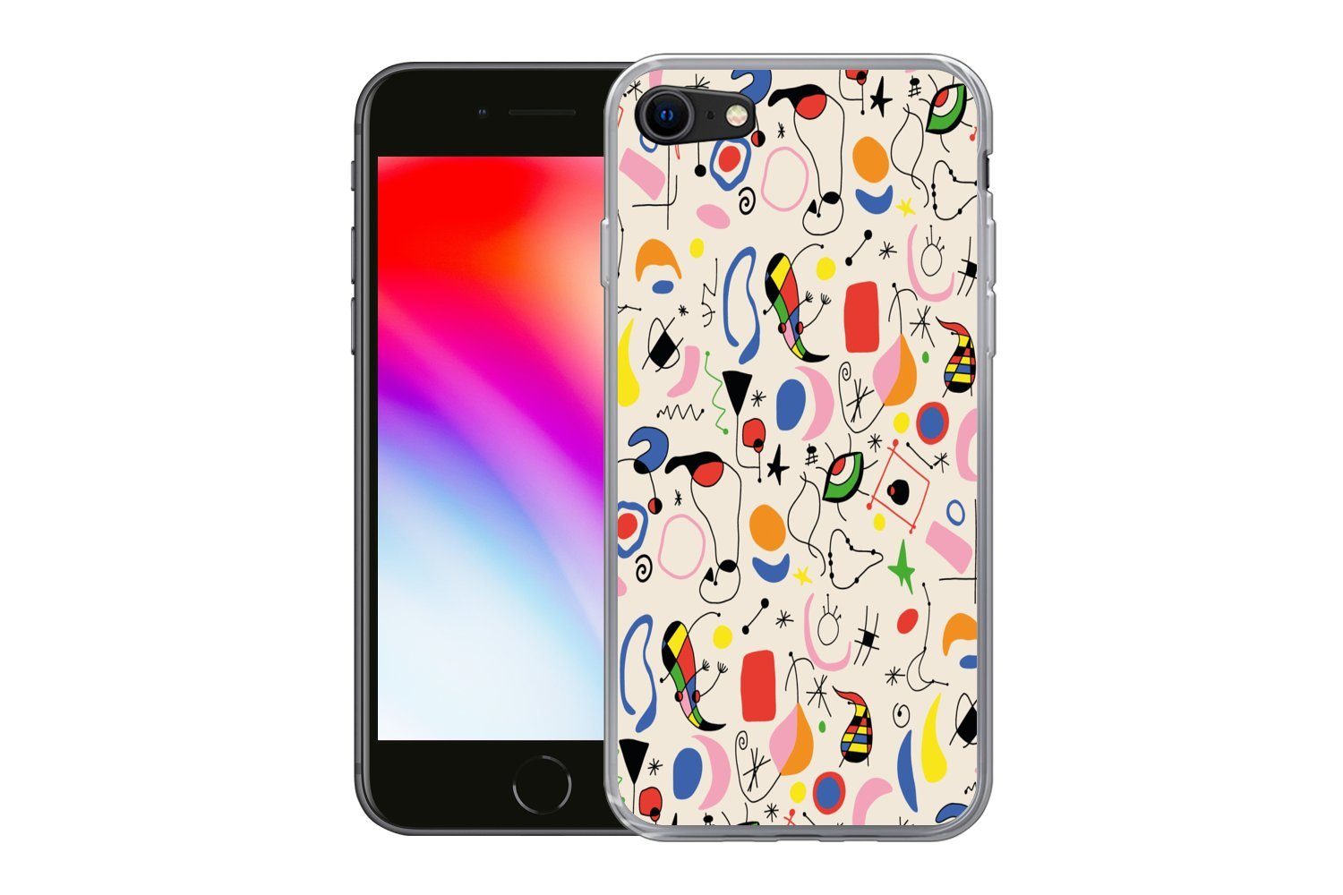 MuchoWow Handyhülle für Apple iPhone 7 Muster - Abstrakt - Kunst, Smartphone-Bumper, Print, Handy Schutzhülle Dünn