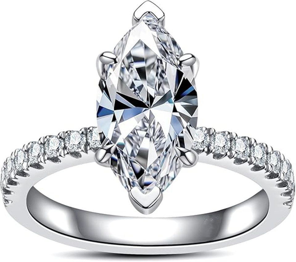 Jumpeak Diamantring Ring mit Marge-Fassung, Ring mit Diamantbesatz, 2 Karat, D, VS1, Geschenk zum Jahrestag, Geschenk zum Valentinstag, Geburtstagsgeschenk
