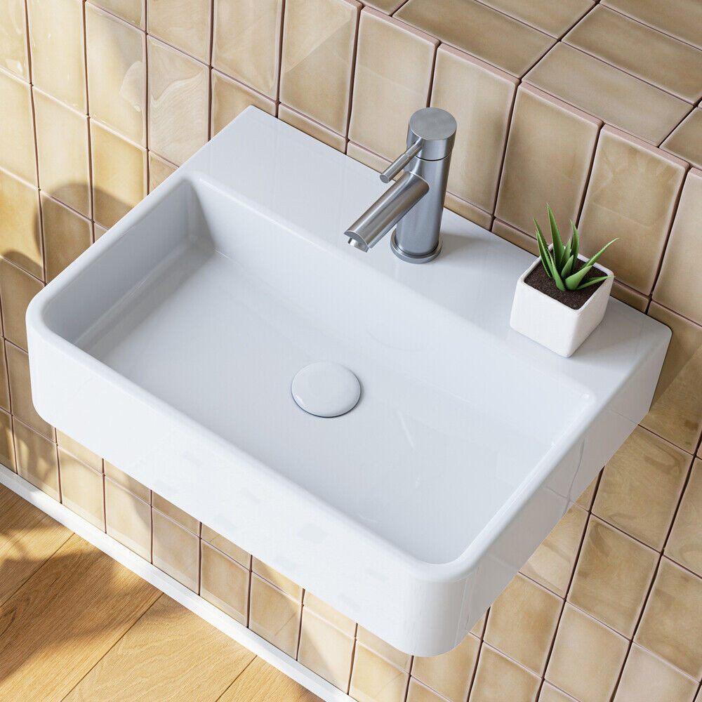 HOROW Waschbecken Aufsatzwaschbecken Hängewaschbecken Wandmontage Keramik günstig online kaufen