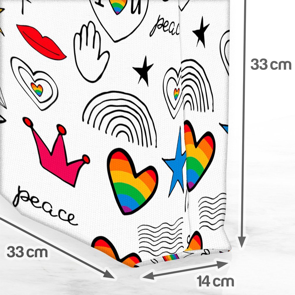 cl Regenbogen Diamant (1-tlg), Krone Muster pride VOID Gay flag Henkeltasche Pride parade Grafik