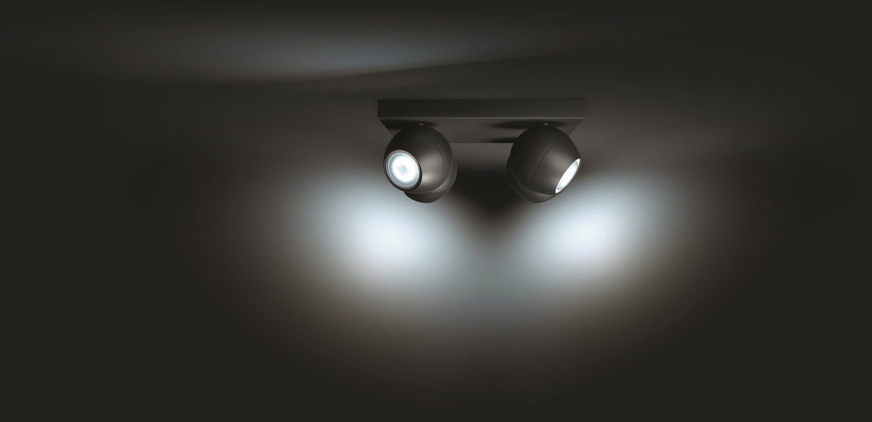 Philips Flutlichtstrahler LED wechselbar, Warmweiß Leuchtmittel Buckram, Dimmfunktion, Hue