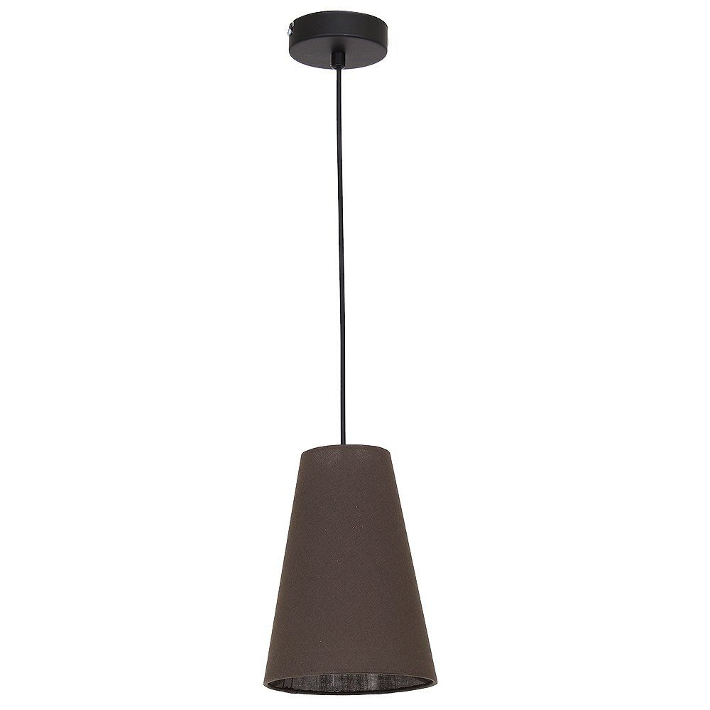 Licht-Erlebnisse Pendelleuchte TUBLES, ohne Leuchtmittel, Hängelampe Braun E27 Stoff Modern Hängeleuchte