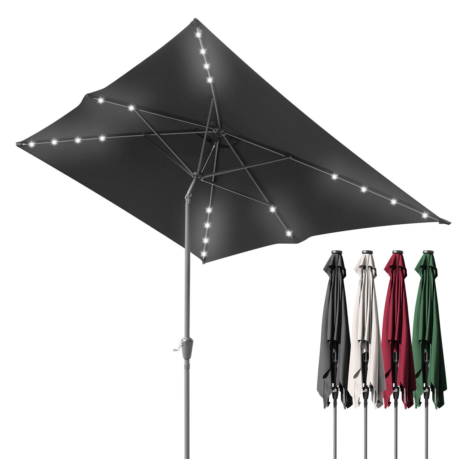 Clanmacy Sonnenschirm Sonnenschirm Rechteckig,Kurbel,Knickbar,Eisen,neigbar günstig online kaufen