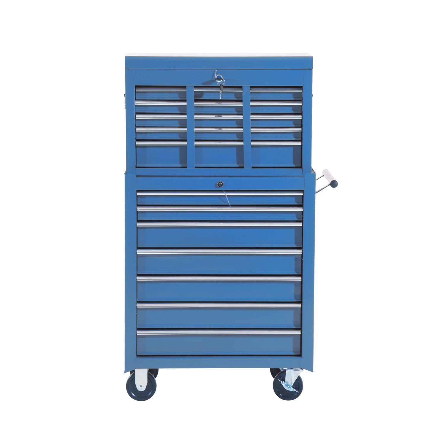 HOMCOM Werkstattwagen, mit EVA-Polster, max. Werkzeugkasten), kg, (Set, Fahrbarer Traglast:260 1-tlg., Rollwagen Werkzeugwagen Blau