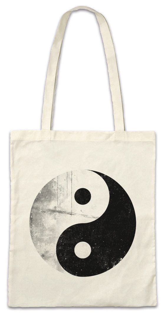 Beuteltasche Yin Yang Vintage Logo Sign Stofftasche Yin-Yang Yoga Meditation
