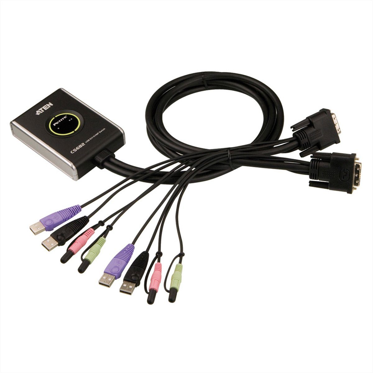 Aten CS682 KVM Switch DVI, USB, 2 Ports Computer-Adapter