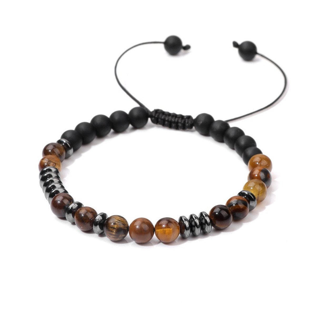 KARMA Perlenarmband Armschmuck Naturstein Schwarz Braun günstig online kaufen