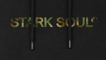 Stark Soul® Hoodie Hoodie mit Stark Soul-Print in Camouflage-Optik - French-Terry - Kapuzenpullover Mit Kapuze, Kängurutasche und Makenprint
