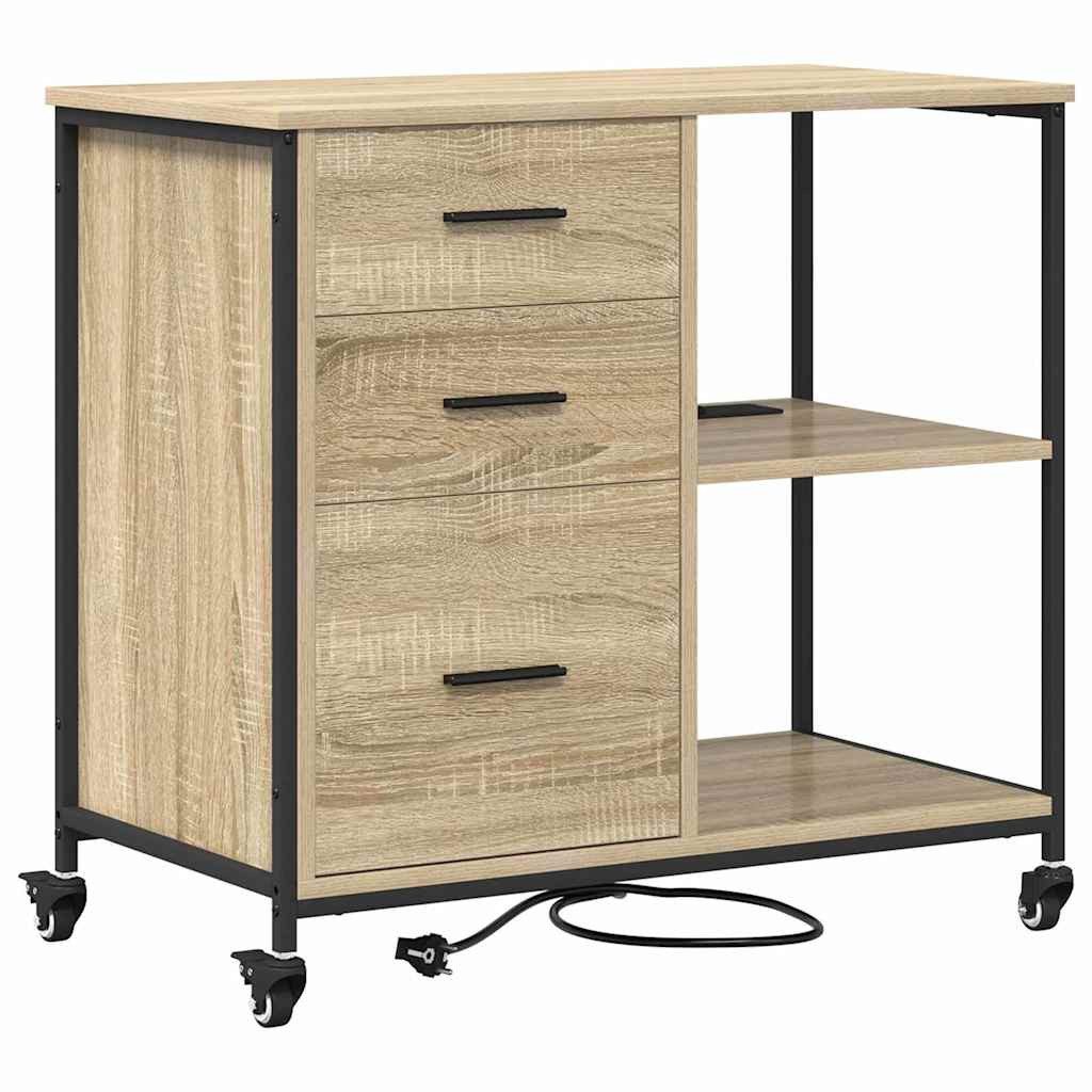 vidaXL Schranksystem Schrank mit Ladestation 76 x 41 x 72 cm Holzwerkstoff (1-St)