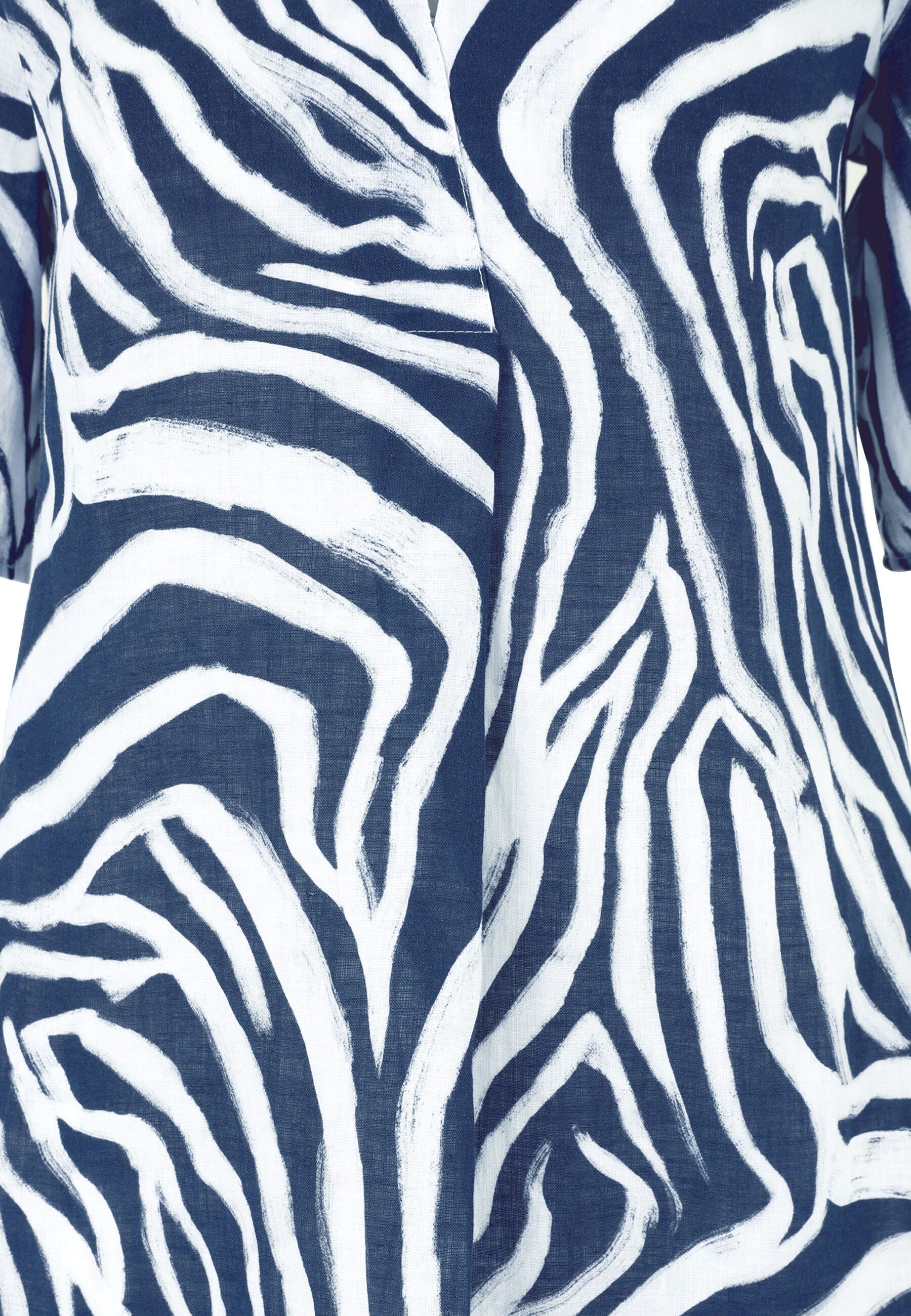 Doris Streich Shirtkleid (1-tlg) aus Leinen mit Grafik-Print