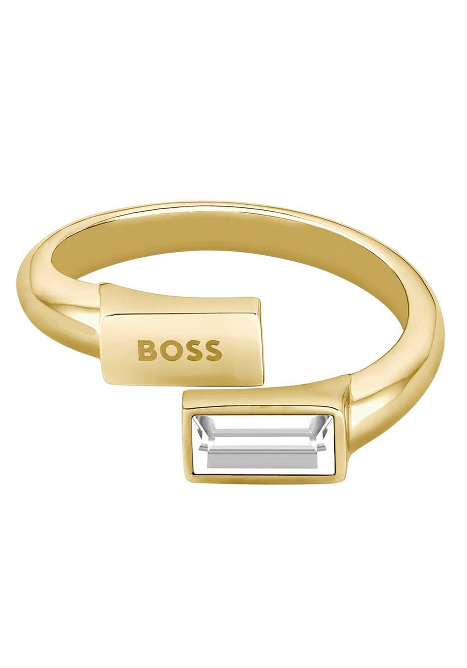 BOSS Fingerring Schmuck Edelstahl Fingerring Damenring CLIA, zu Hoodie, Shirt, Jeans, Sneaker, Underwear, HUGO, BOSS ORANGE! gelbgoldfarben